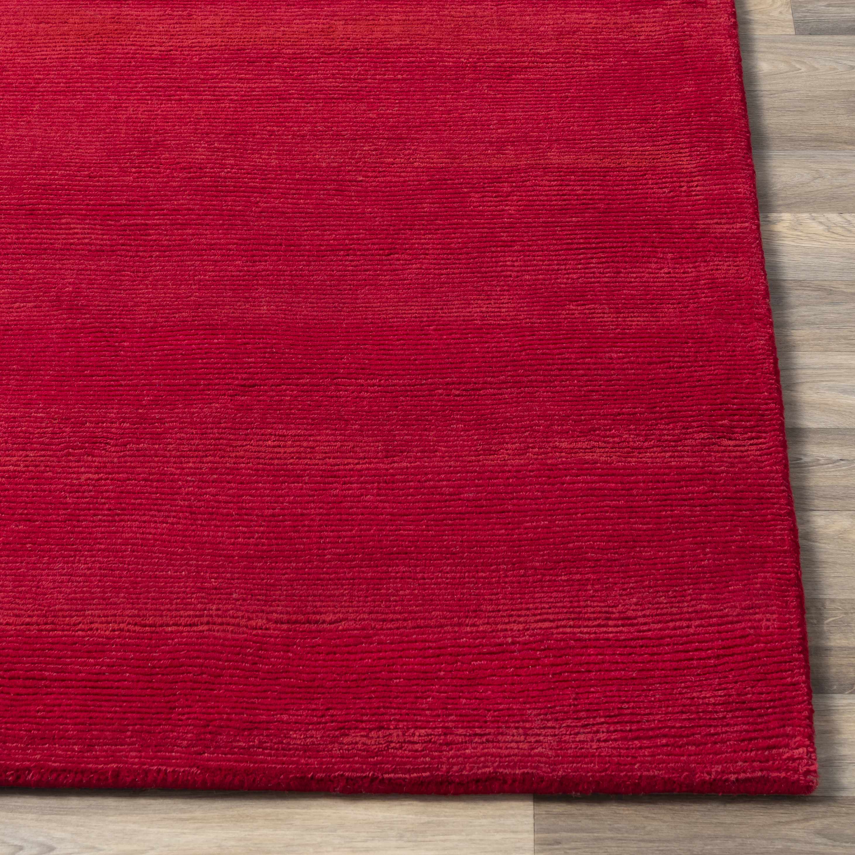 Brockton Solid Wool Crimson Red Area Rug - Clearance - Image 5