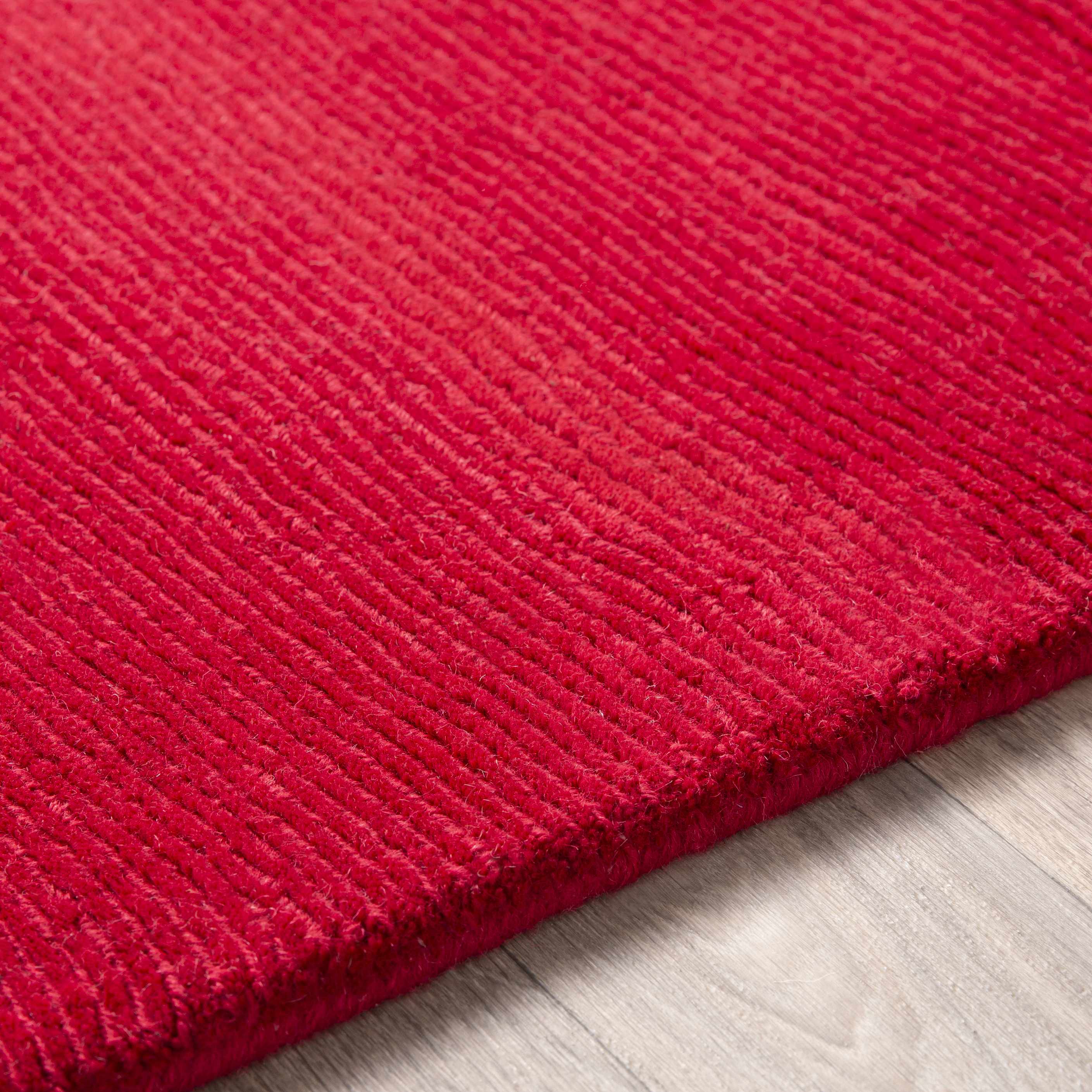 Brockton Solid Wool Crimson Red Area Rug - Clearance - Image 9