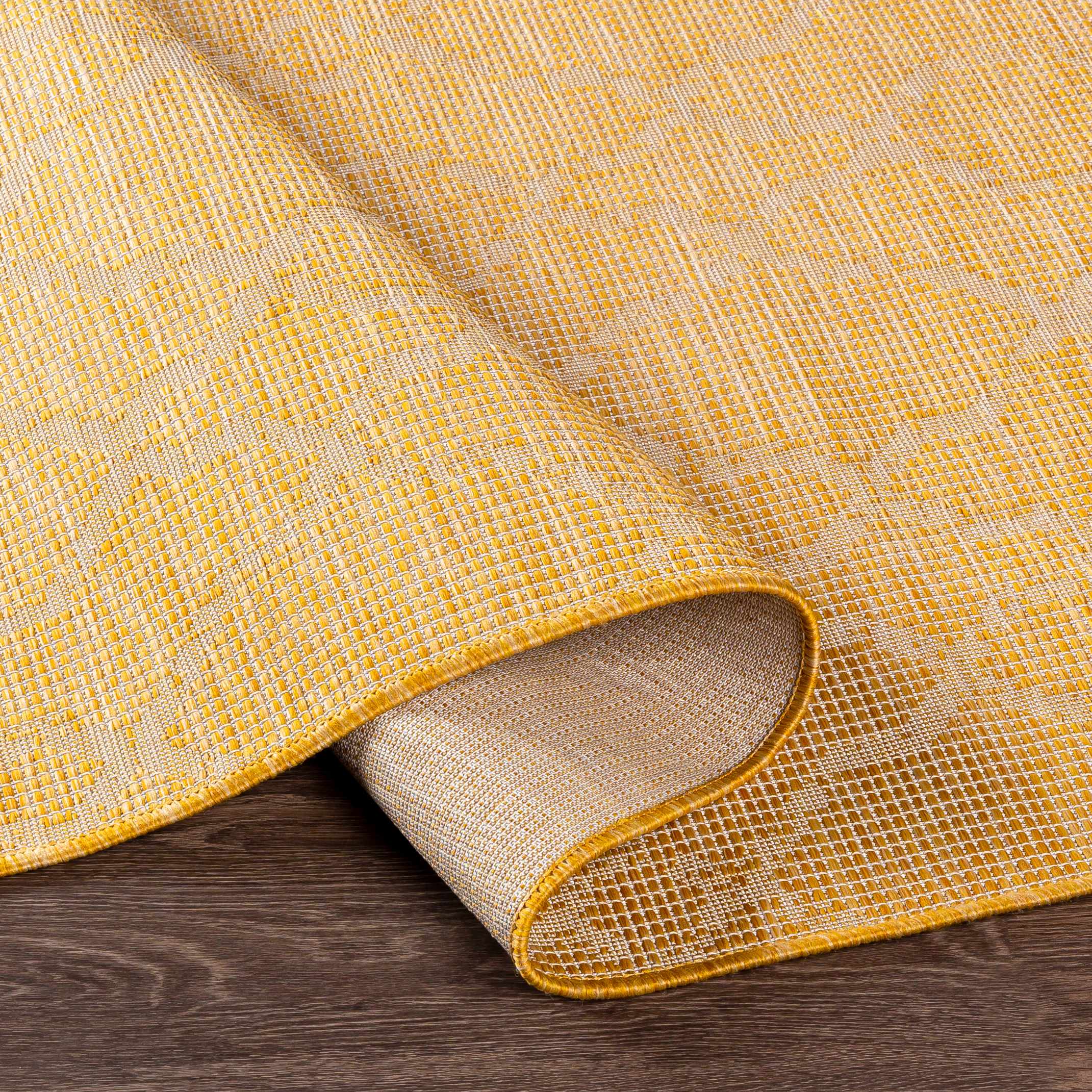 Brocton Yellow Flatweave Rug - Clearance - Image 7
