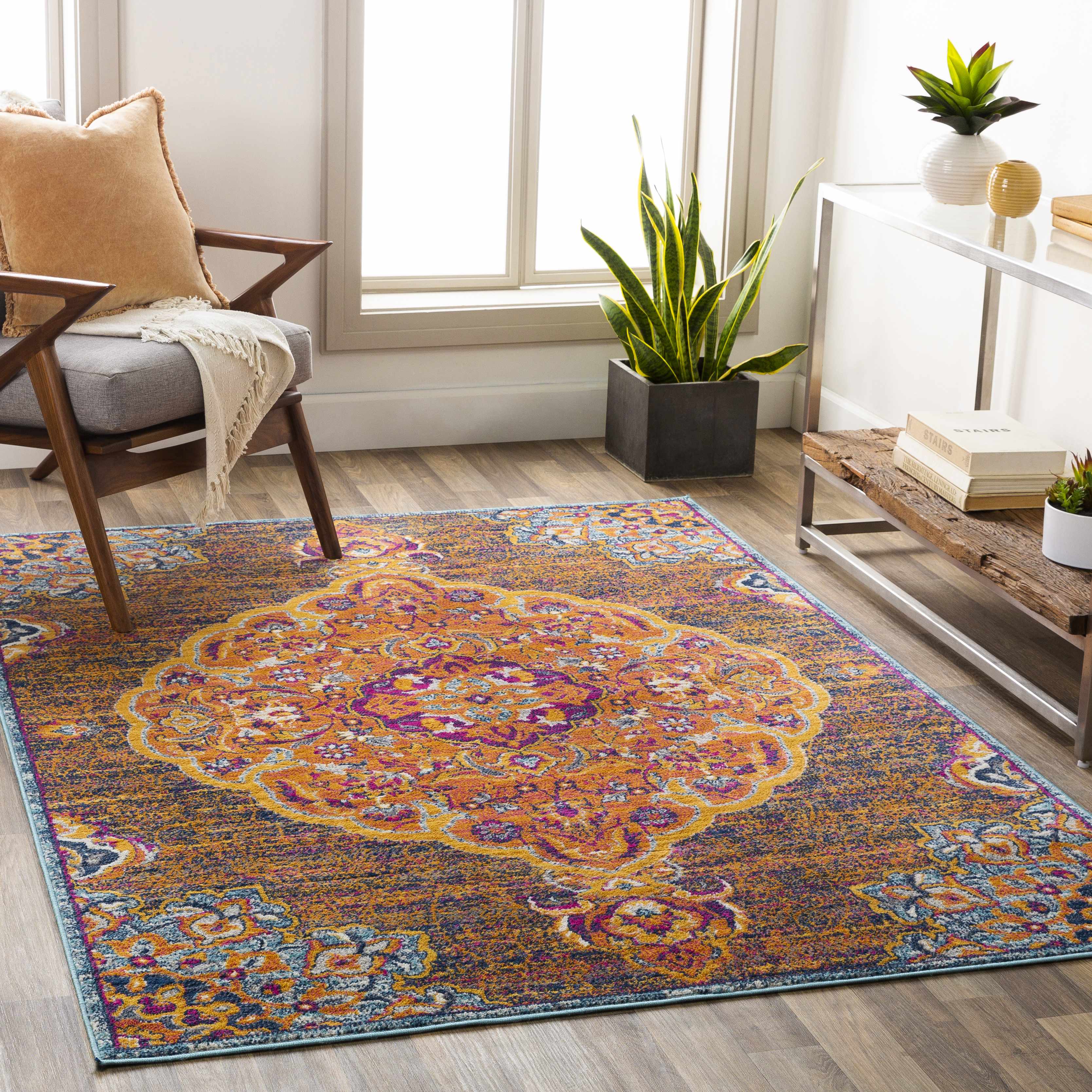 Brodhead Magenta & Orange Rug - Clearance - Image 3