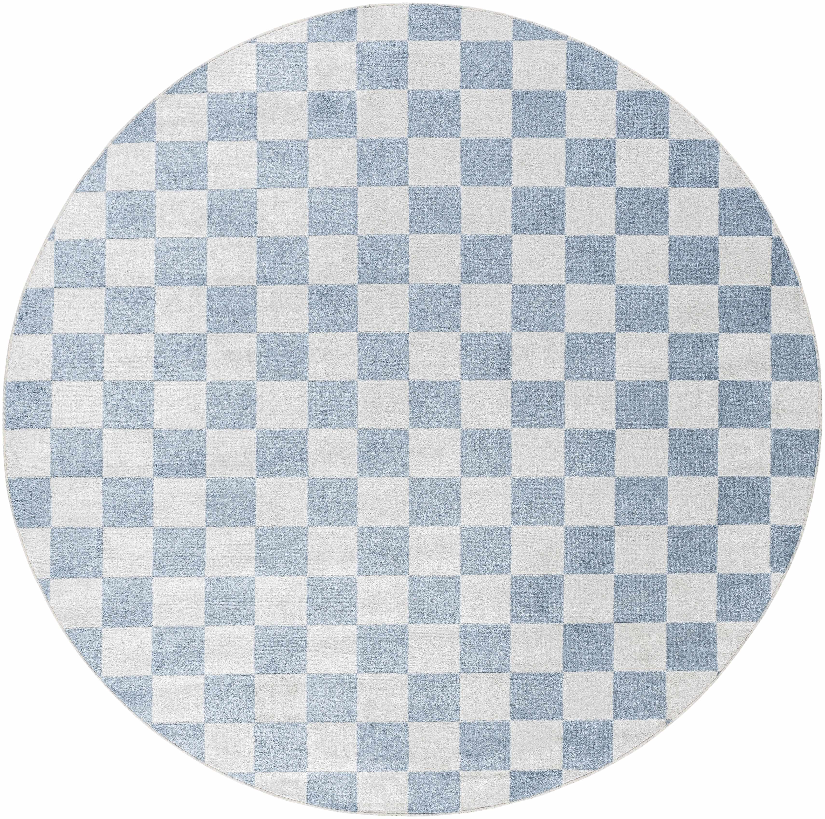 Brone Blue Checkered Washable Rug - Image 13