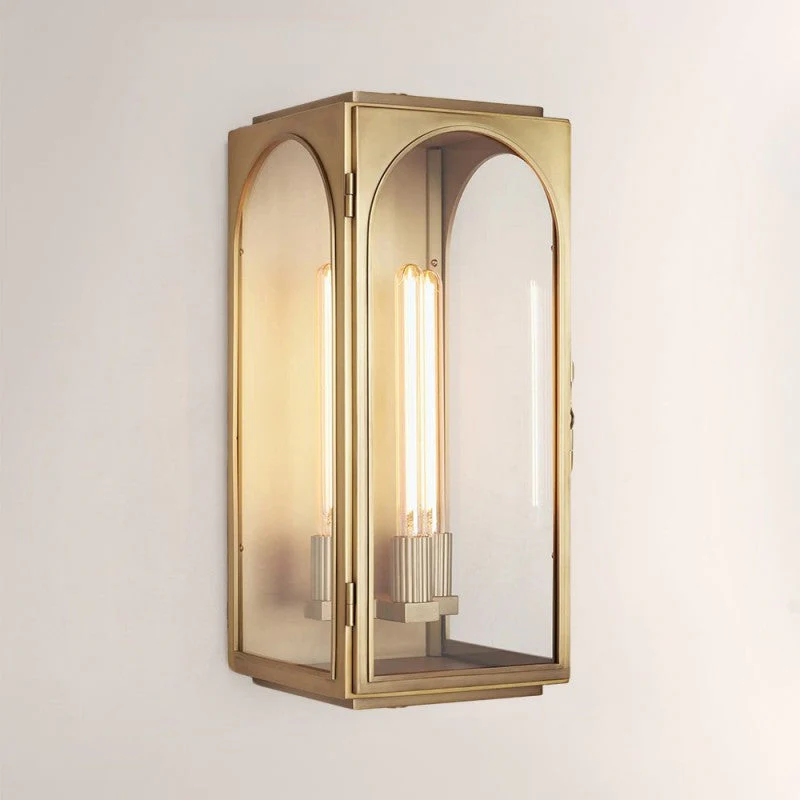 Bronze Brass Glass Wall Light Fixture - Image 3