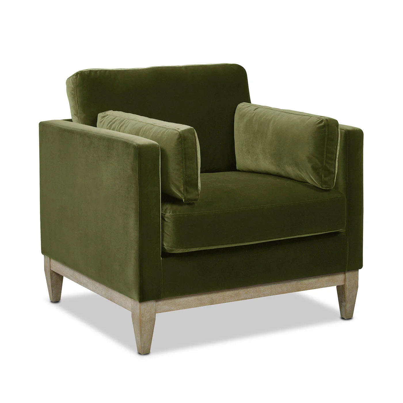Brooding Upholstered Accent Chair with Arm Cushions and Wood Legs - Image 10