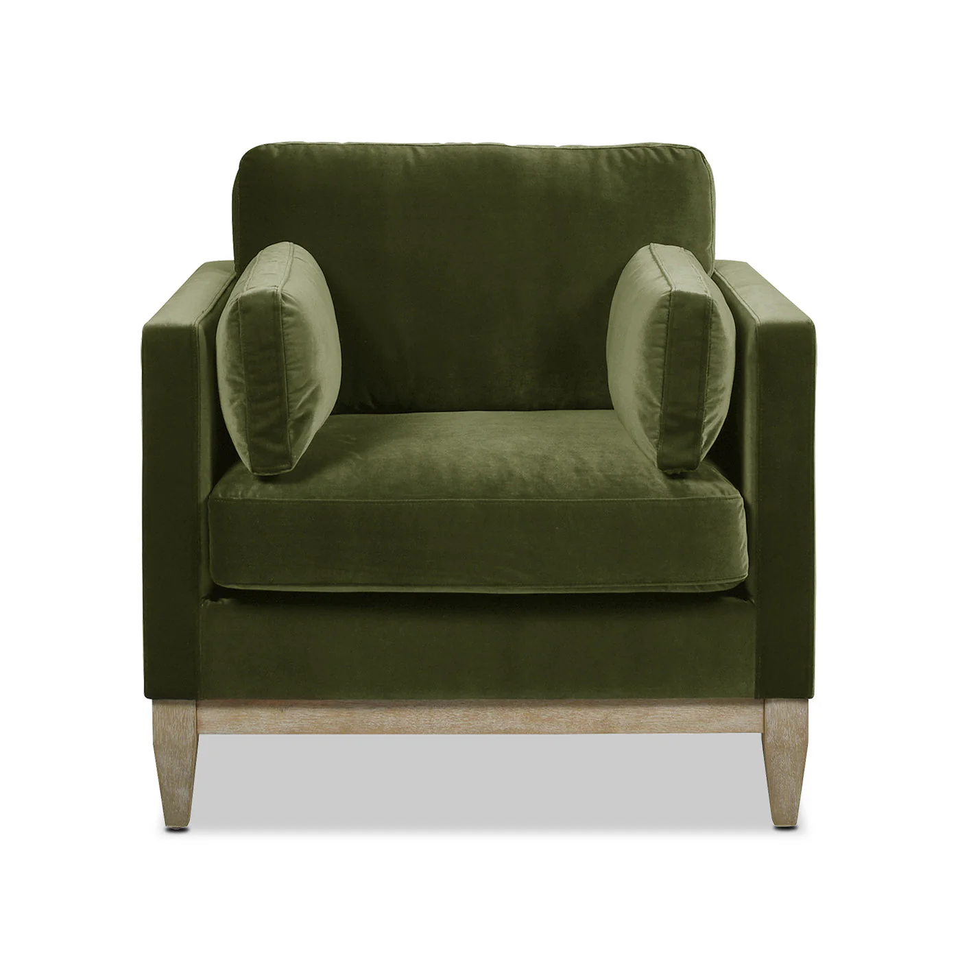 Brooding Upholstered Accent Chair with Arm Cushions and Wood Legs - Image 8