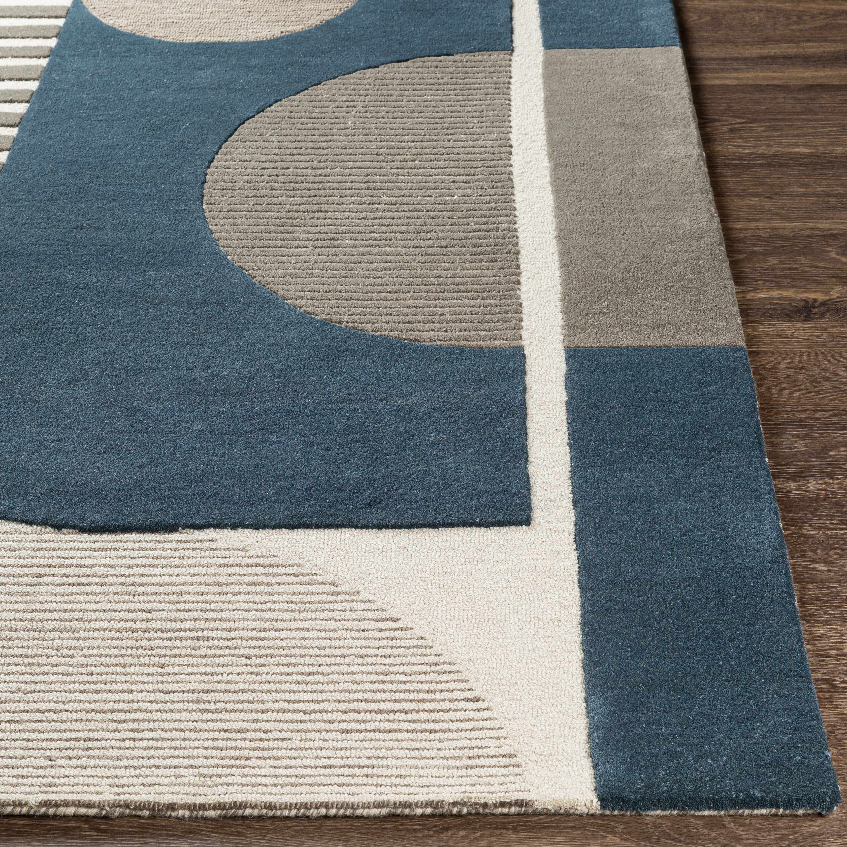 Brooklyn Blue&Gray Modern Wool Rug - Image 7