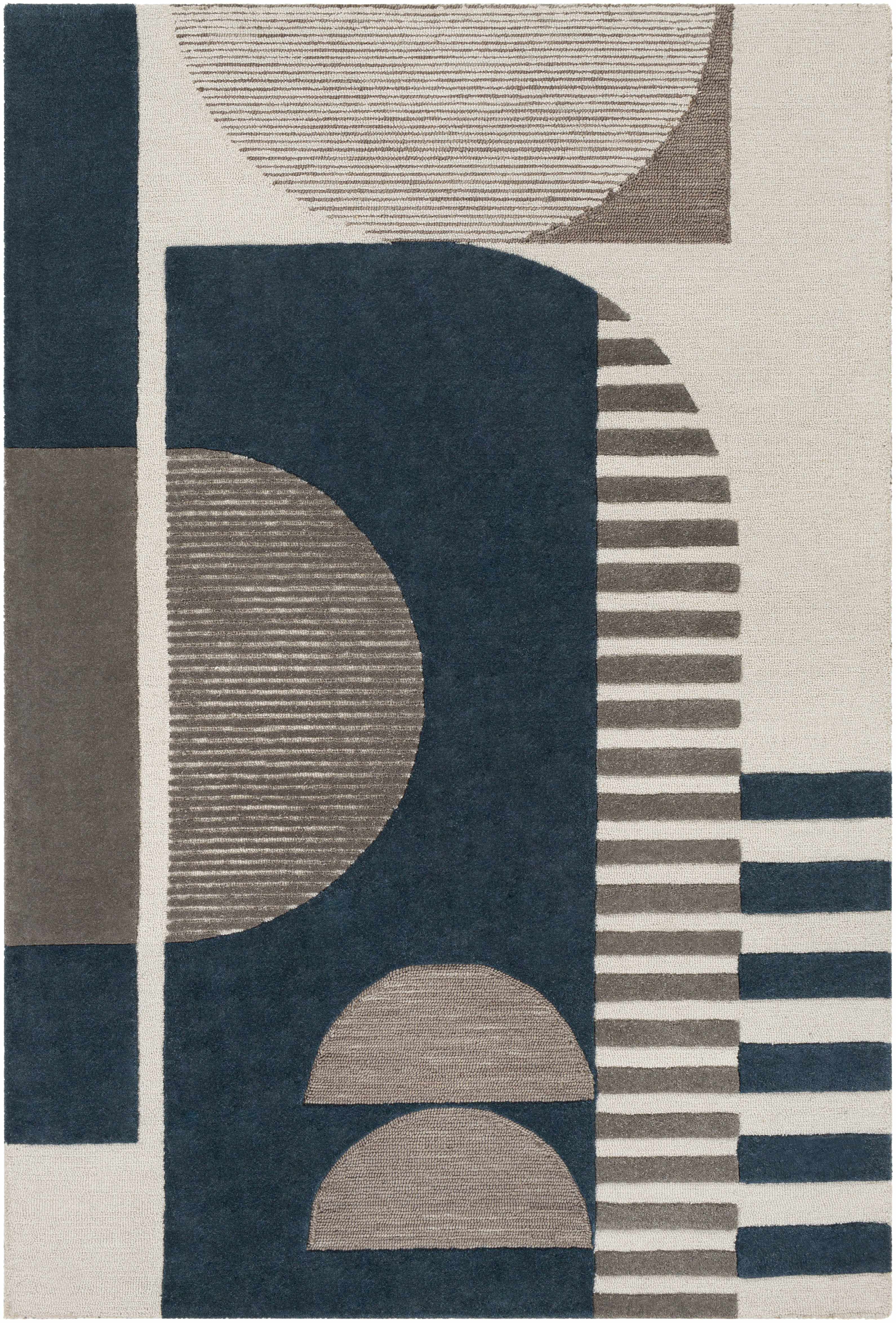 Brooklyn Blue&Gray Modern Wool Rug - Image 8