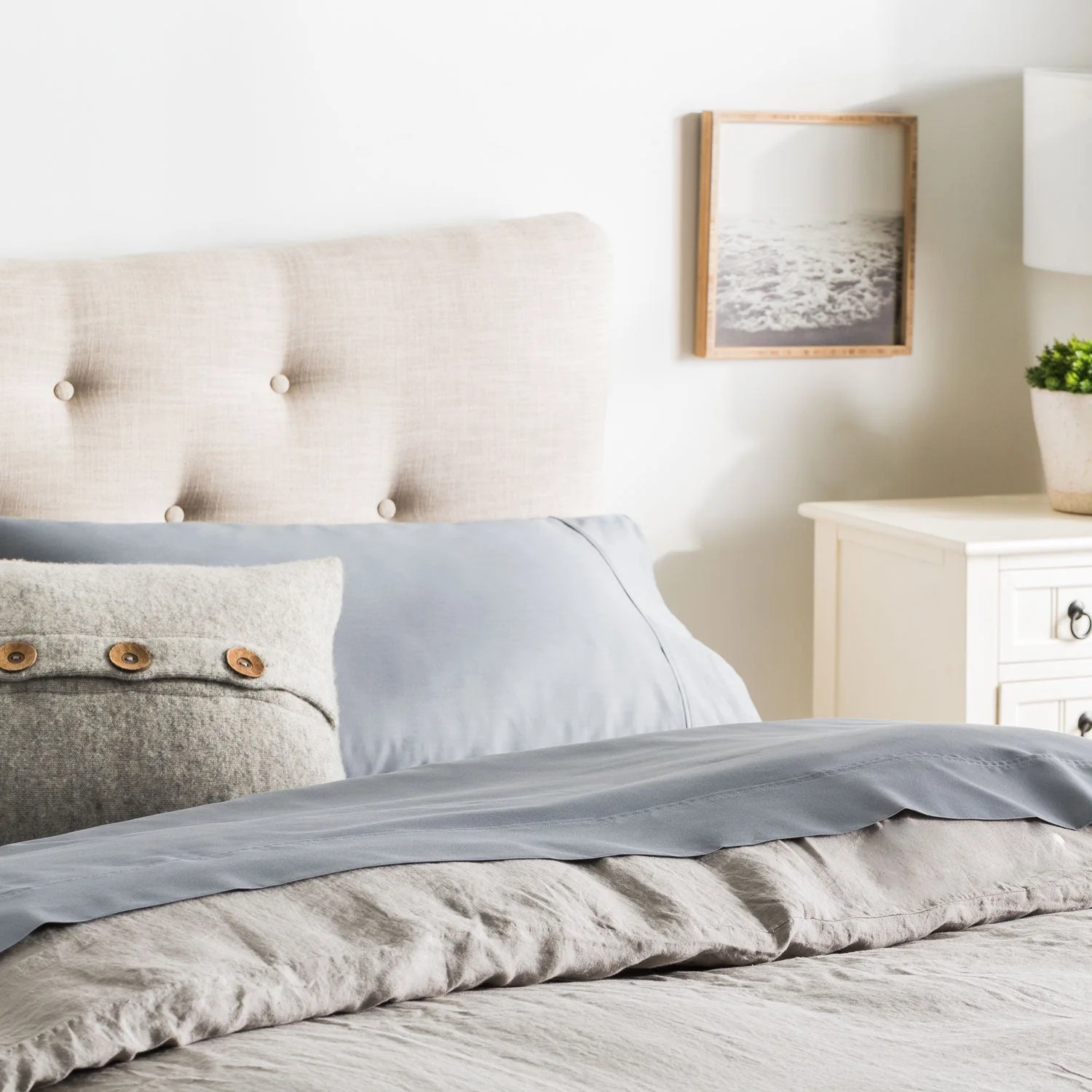 Brookside 600TC Cotton Rich Full Sheet Set in Slate - Image 2