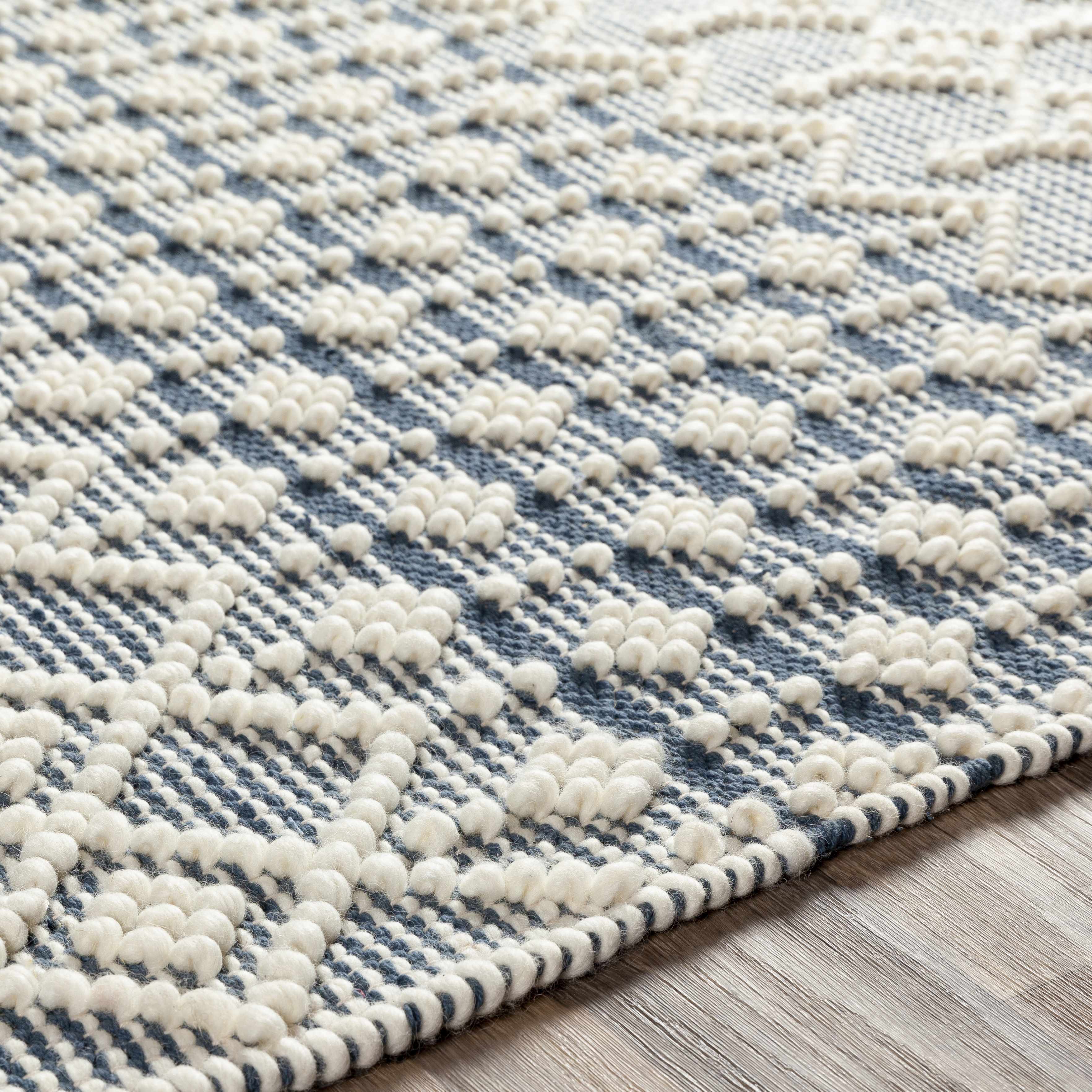 Brothers Blue Wool&Cotton Rug - Clearance - Image 5