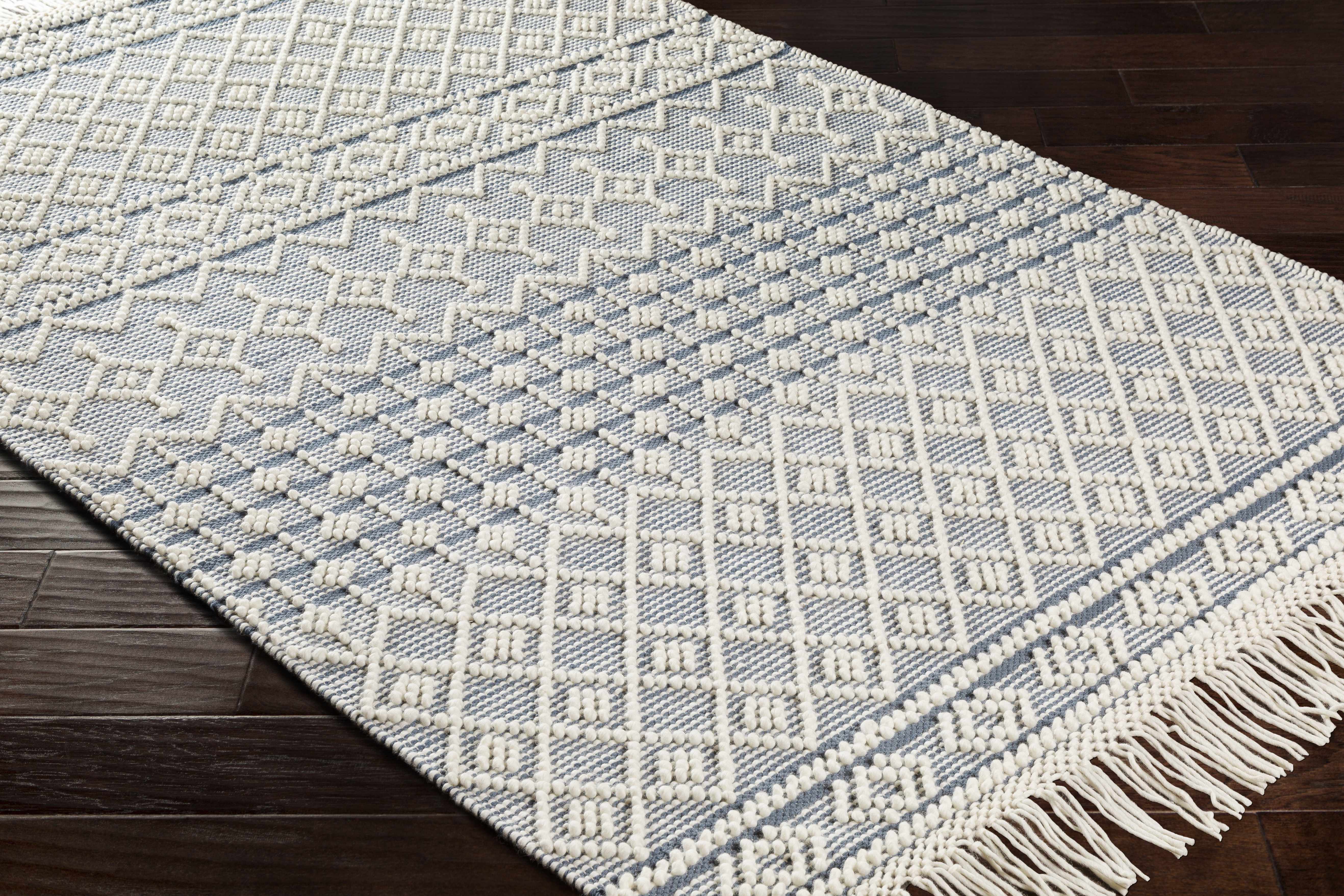 Brothers Blue Wool&Cotton Rug - Clearance - Image 7