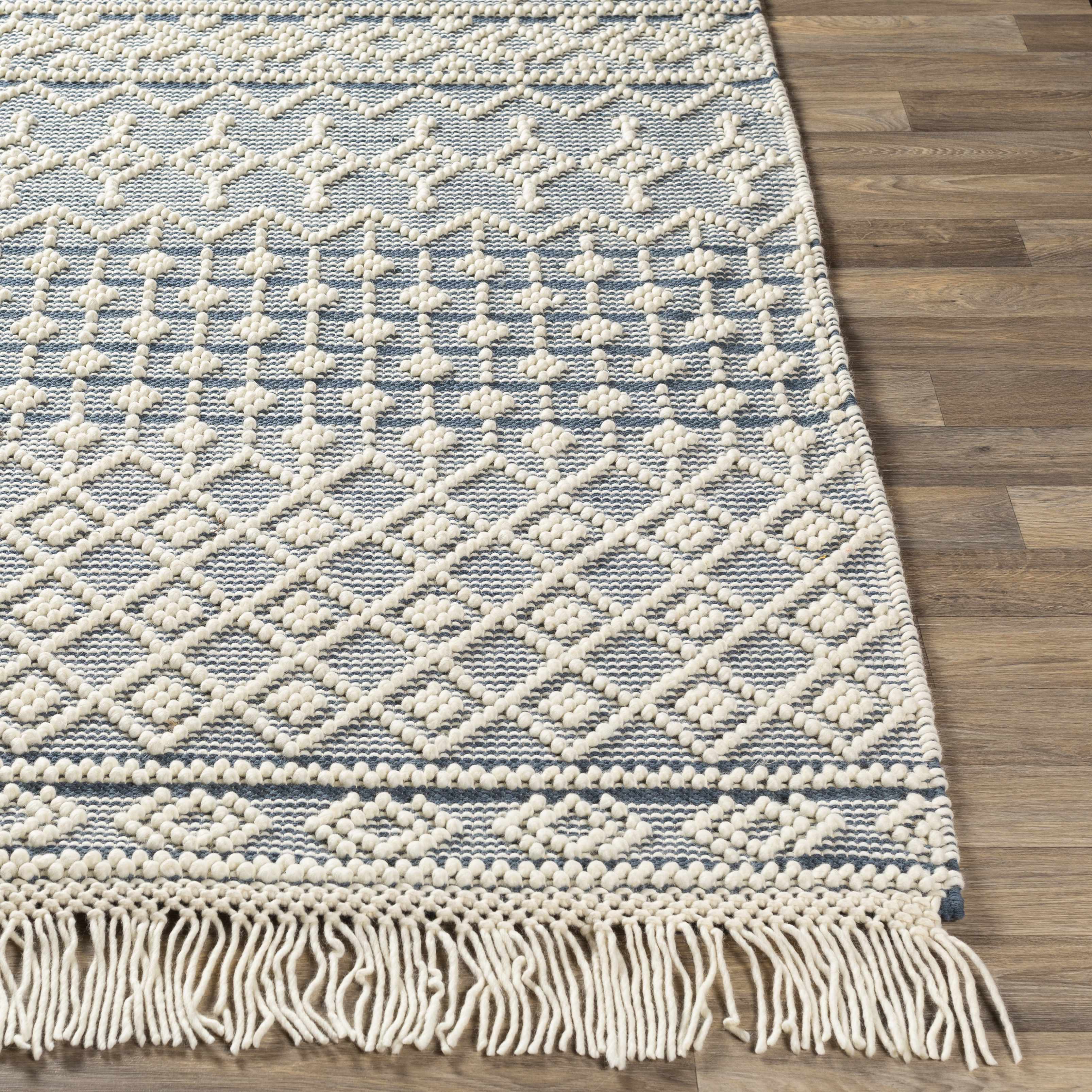 Brothers Blue Wool&Cotton Rug - Clearance - Image 8