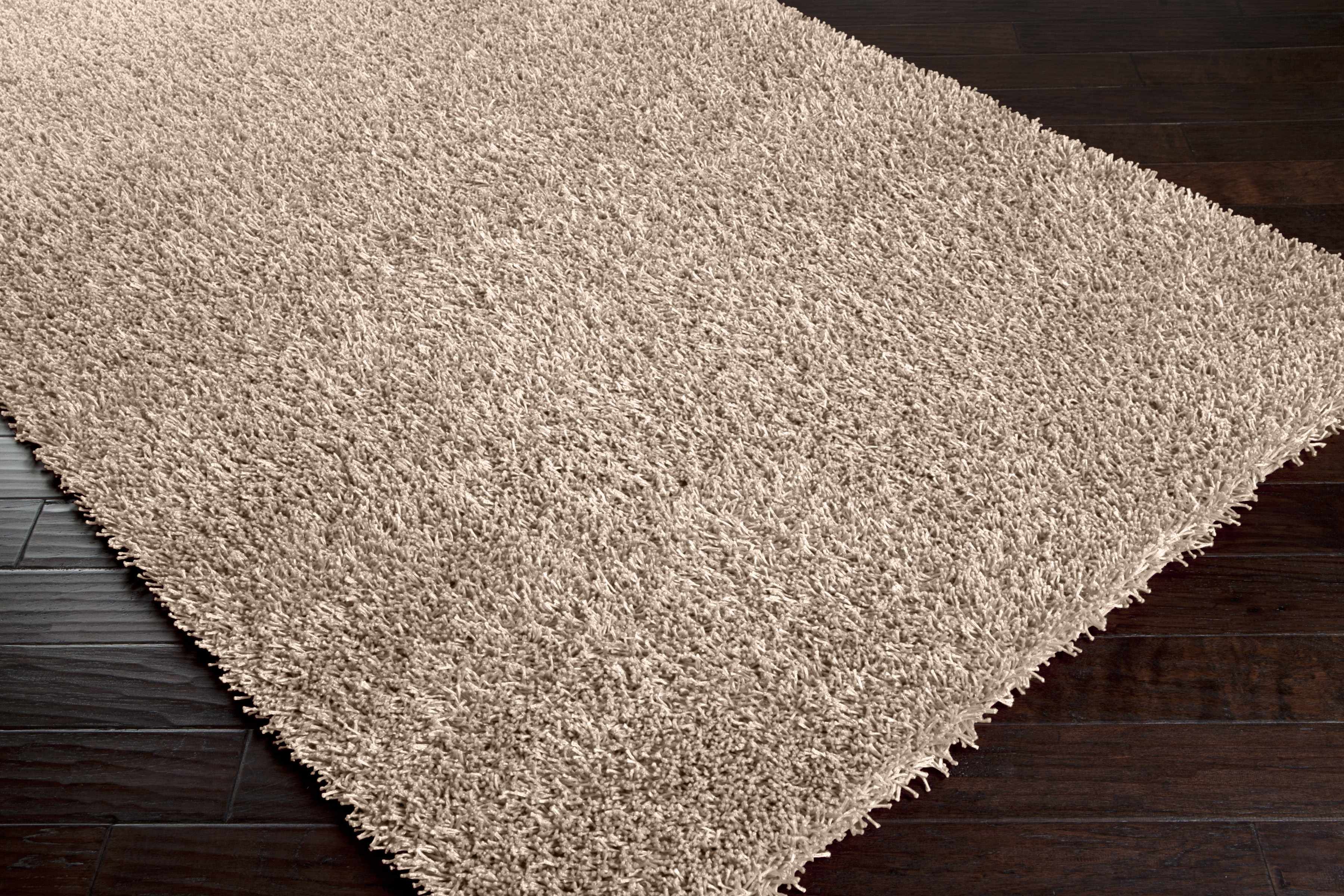 Browder Solid Beige Shag Area Rug - Clearance - Image 2