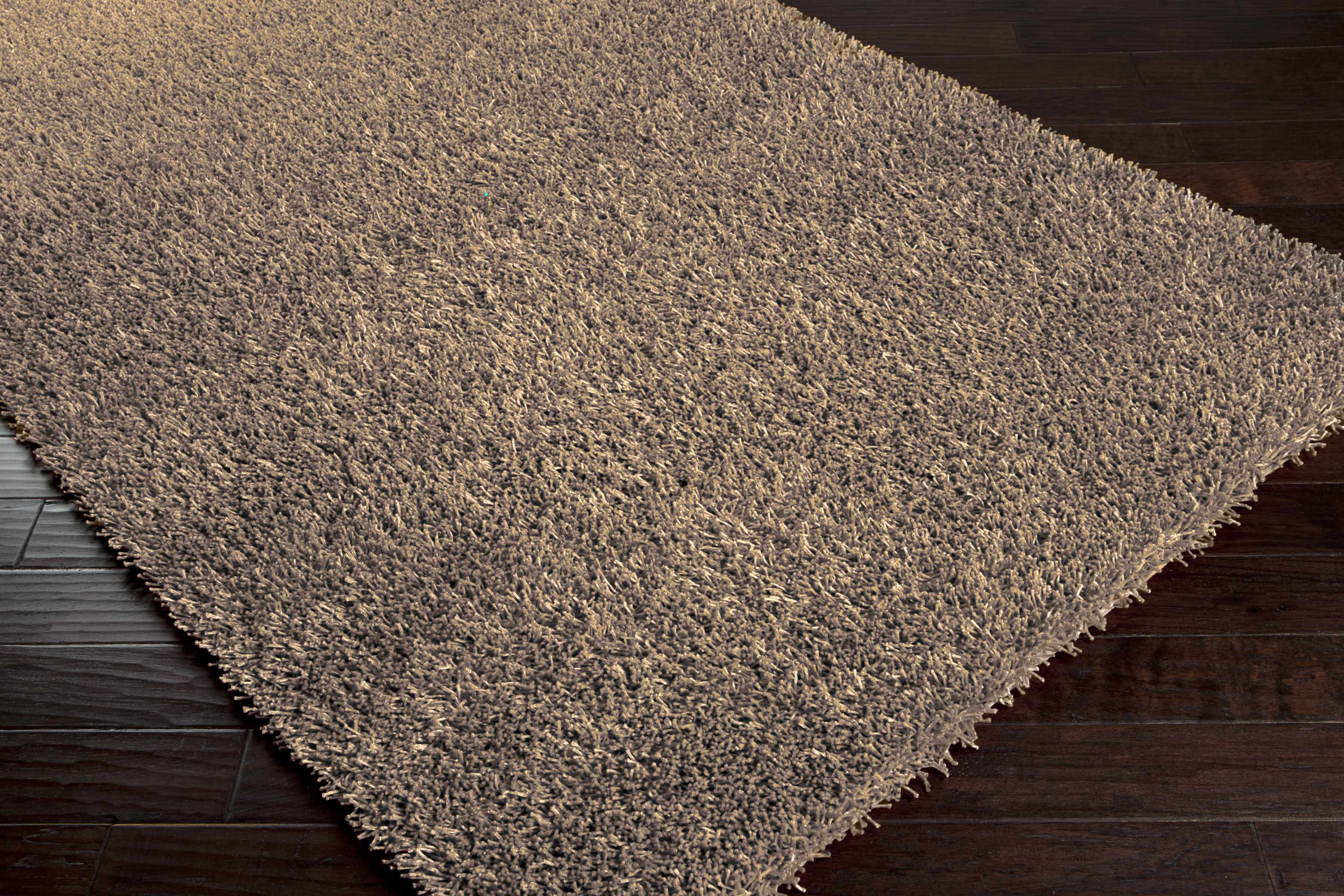 Browder Solid Brown Shag Rug - Clearance - Image 2