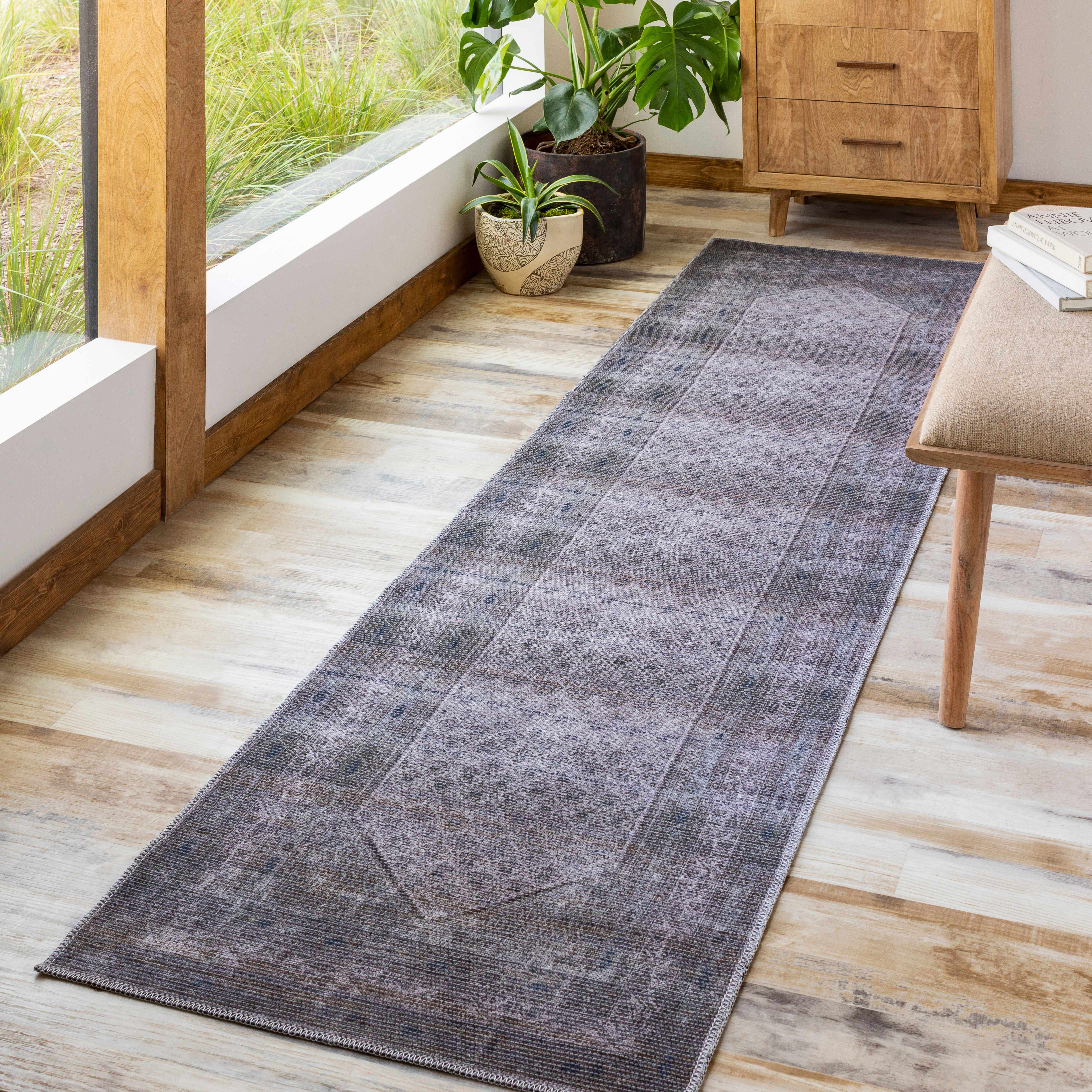 Brown Ballinasloe Vintage Washable Area Rug - Clearance - Image 5
