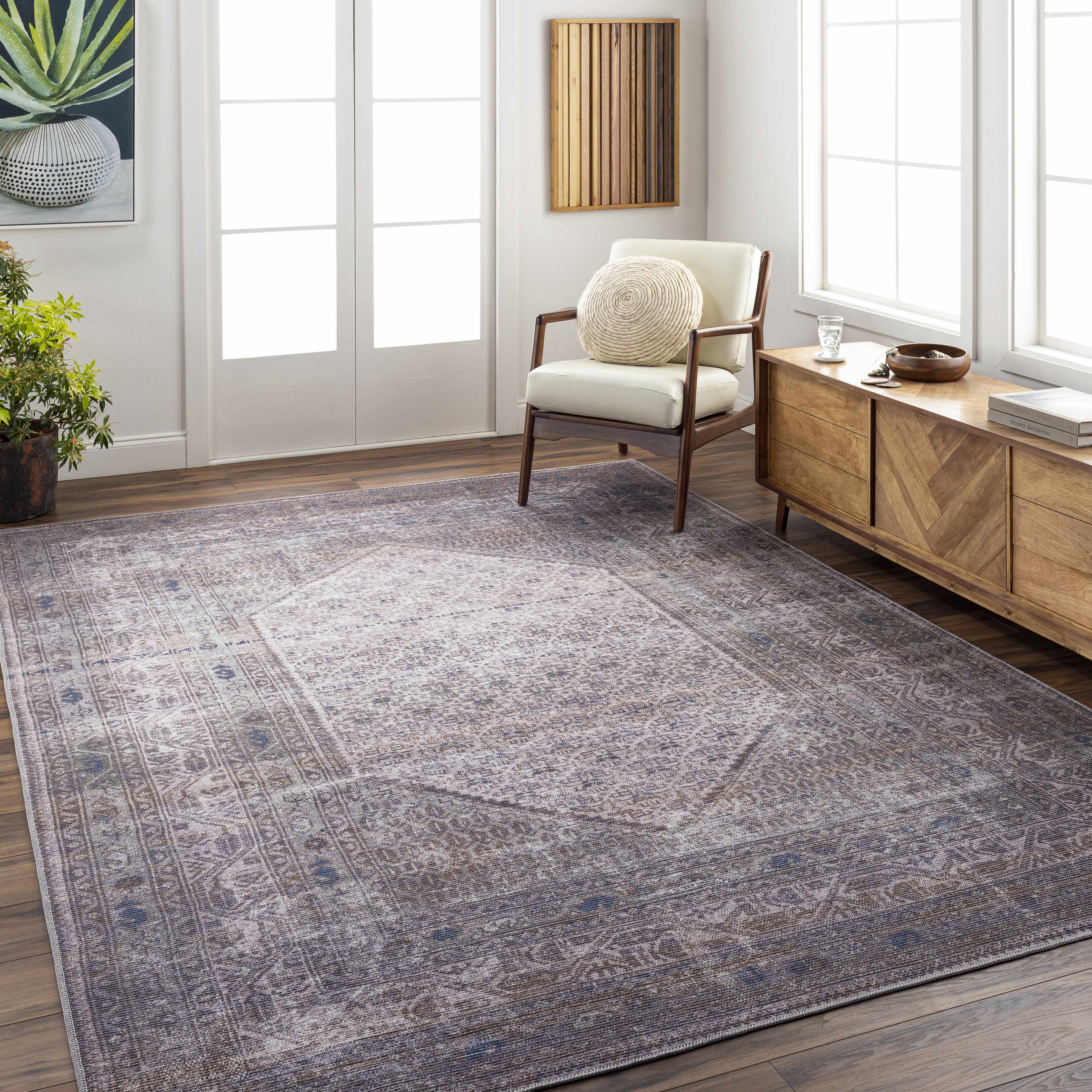 Brown Ballinasloe Vintage Washable Area Rug - Clearance - Image 7