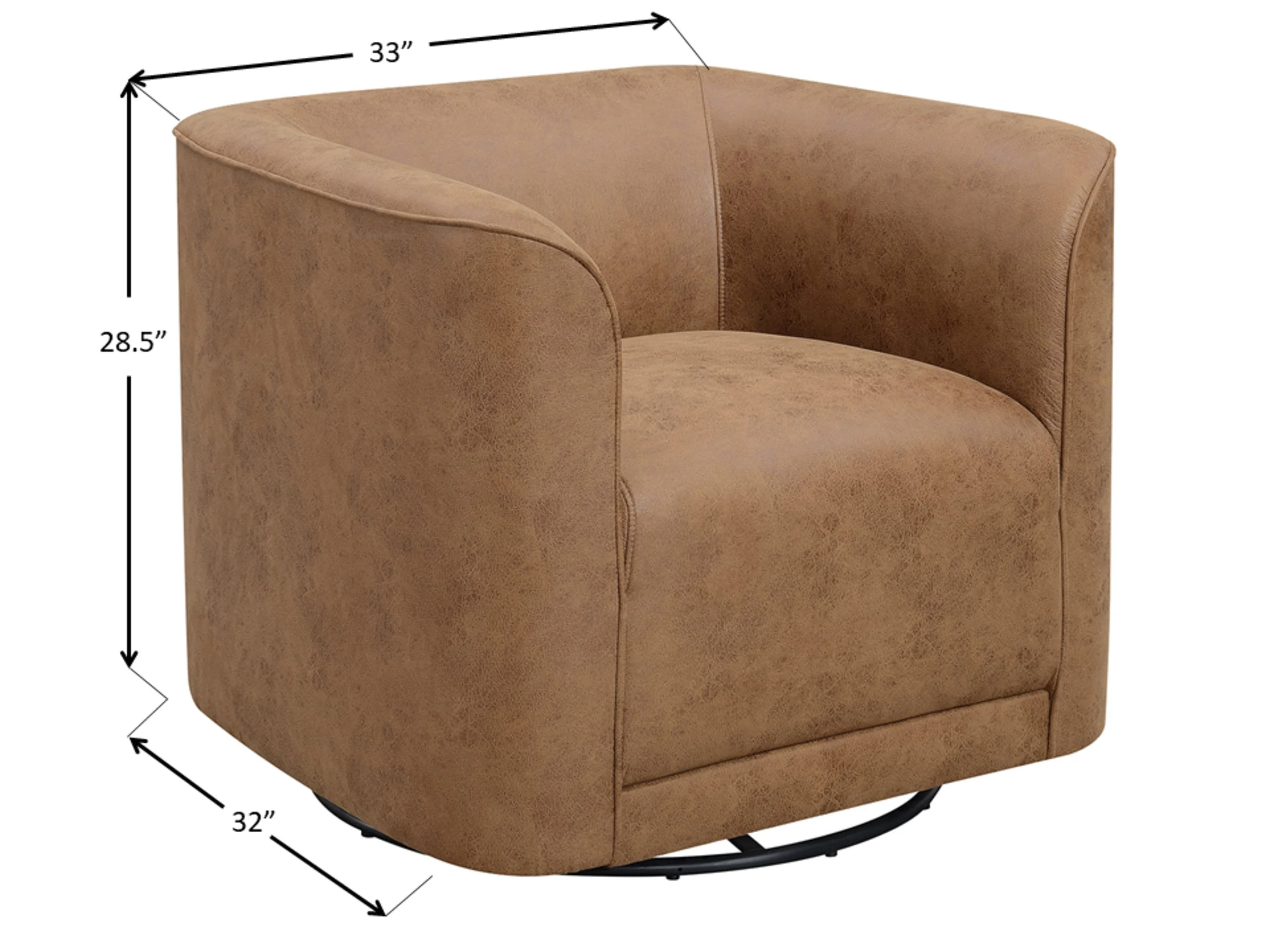 Brown Swivel Accent Chair - Image 3