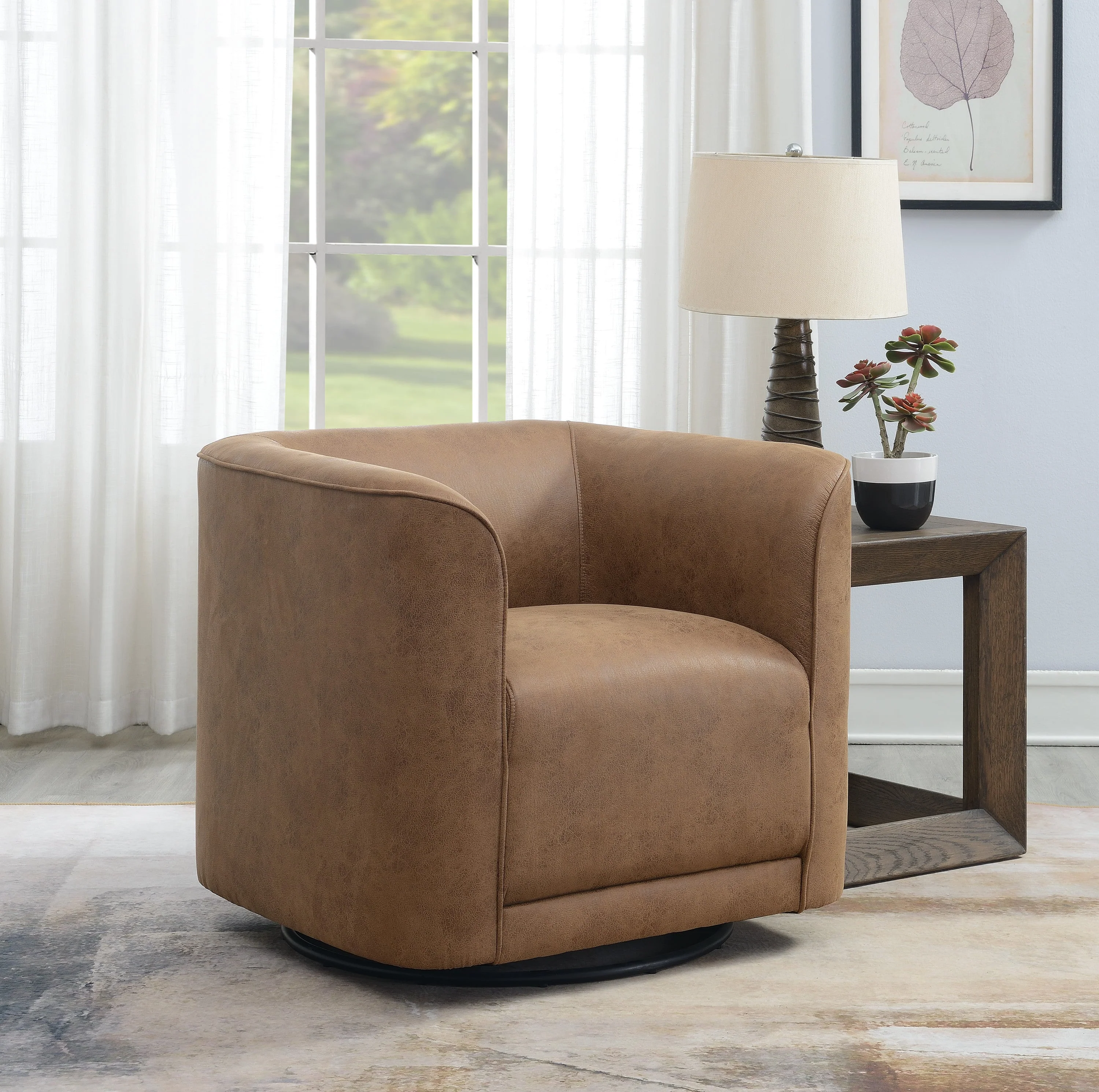 Brown Swivel Accent Chair - Image 6