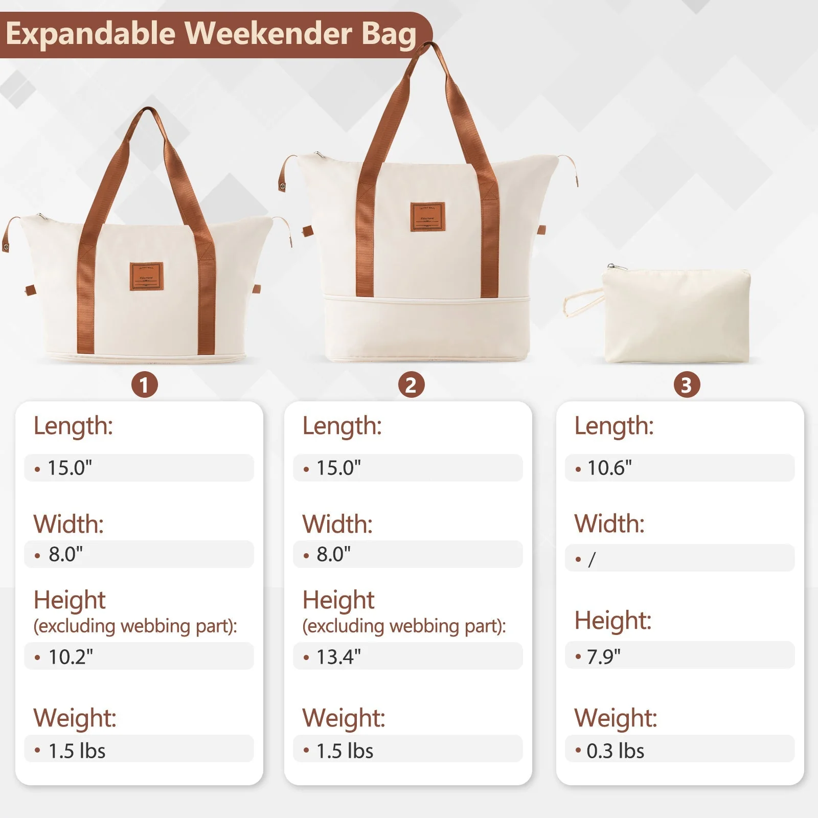 Brown & White 6-Piece Expandable Hardshell Luggage Set - Image 5