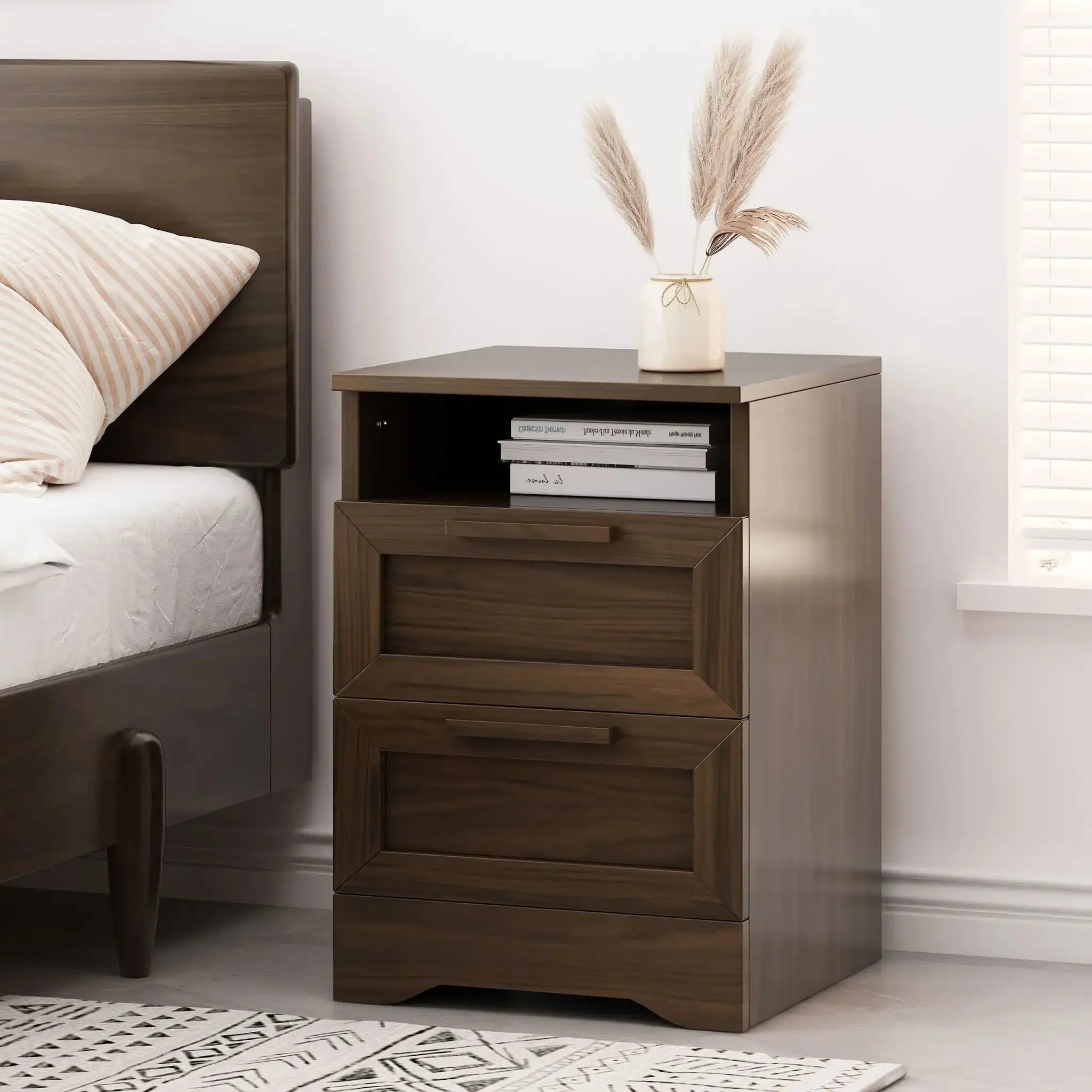 Broxon - Rustic Drawer Nightstand - Image 13
