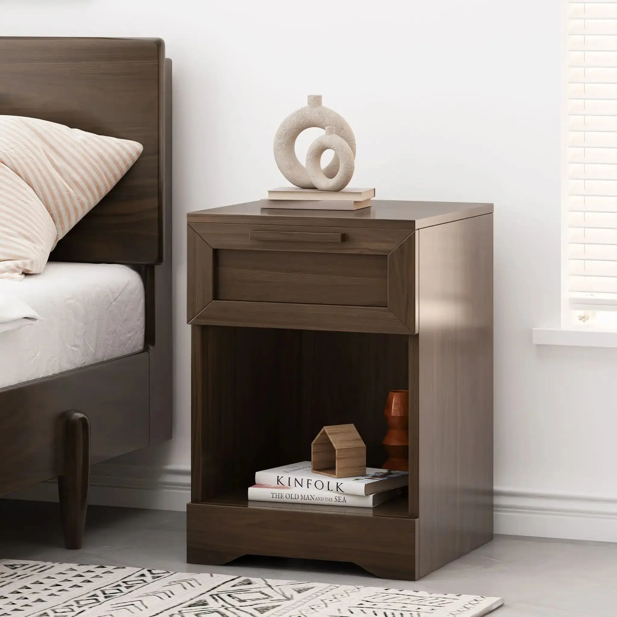 Broxon - Rustic Drawer Nightstand - Image 5