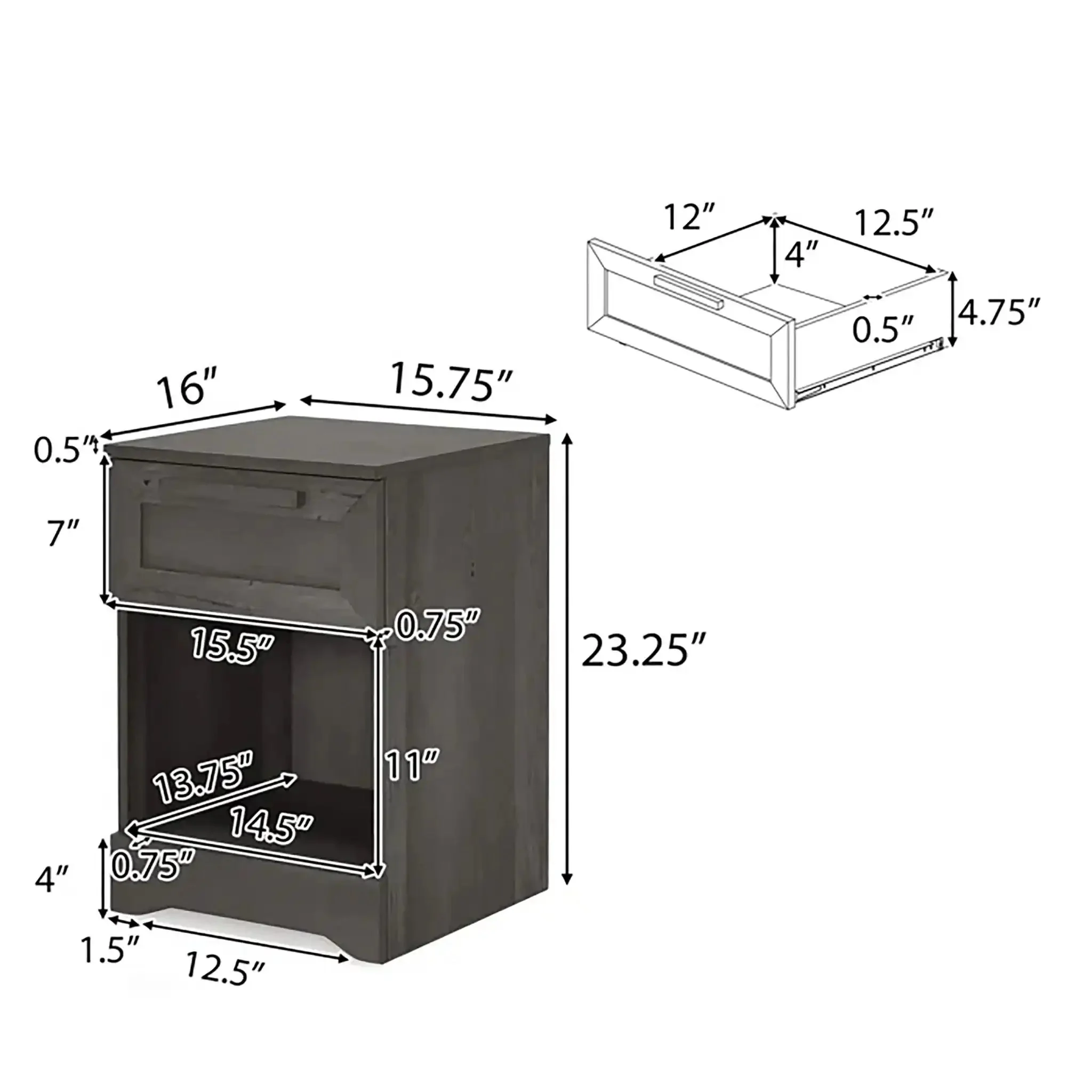 Broxon - Rustic Drawer Nightstand - Image 6