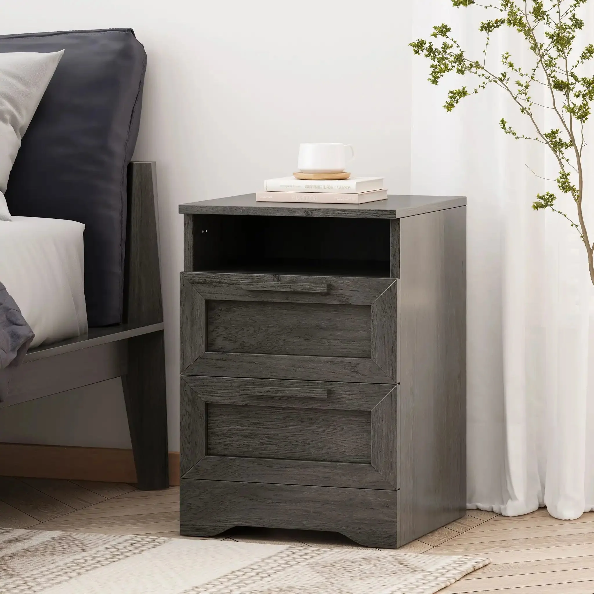 Broxon - Rustic Drawer Nightstand - Image 7