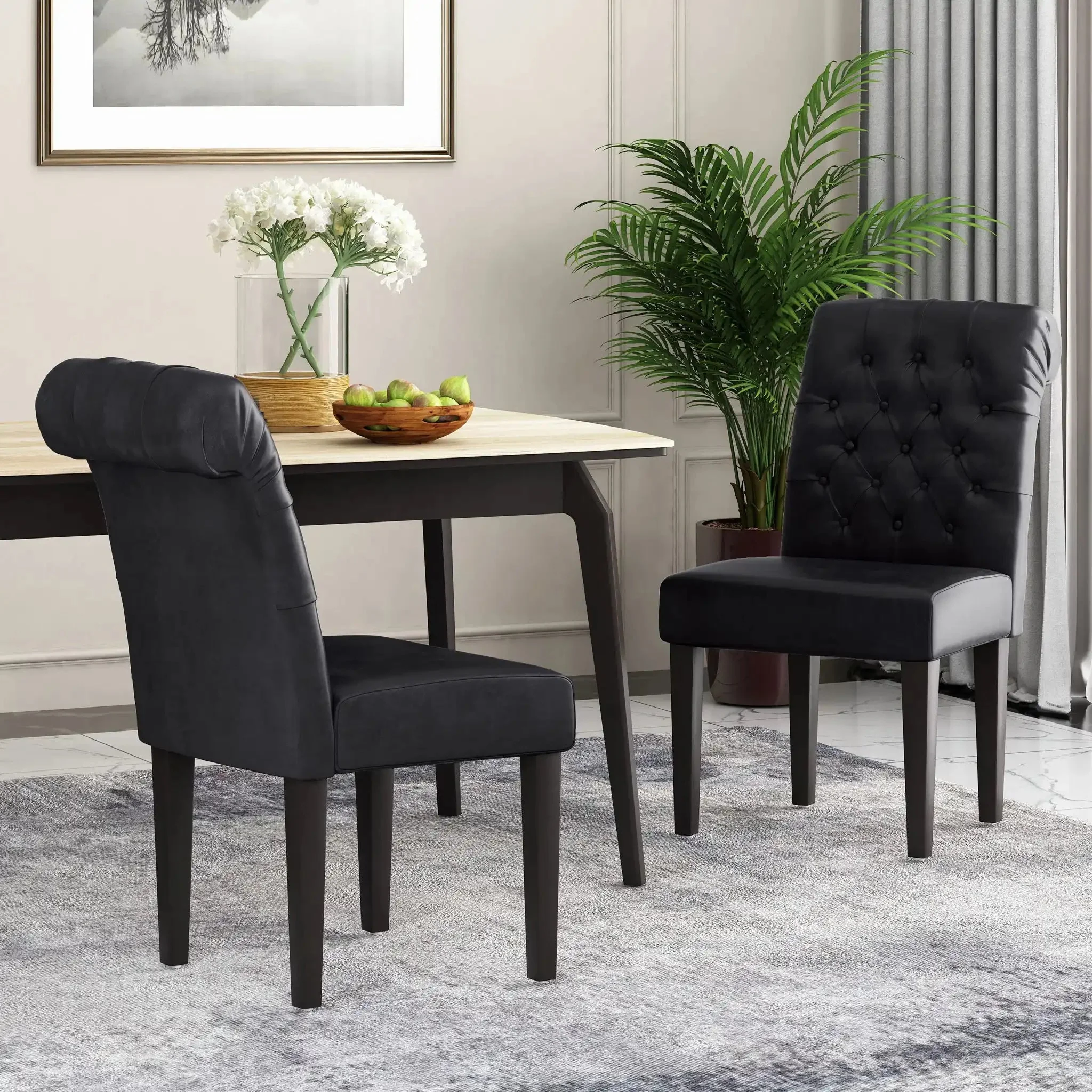 Broxton - Tuft Dining Rolltop Chairs With Button Tufted Backrest (Set of 2) - Image 5