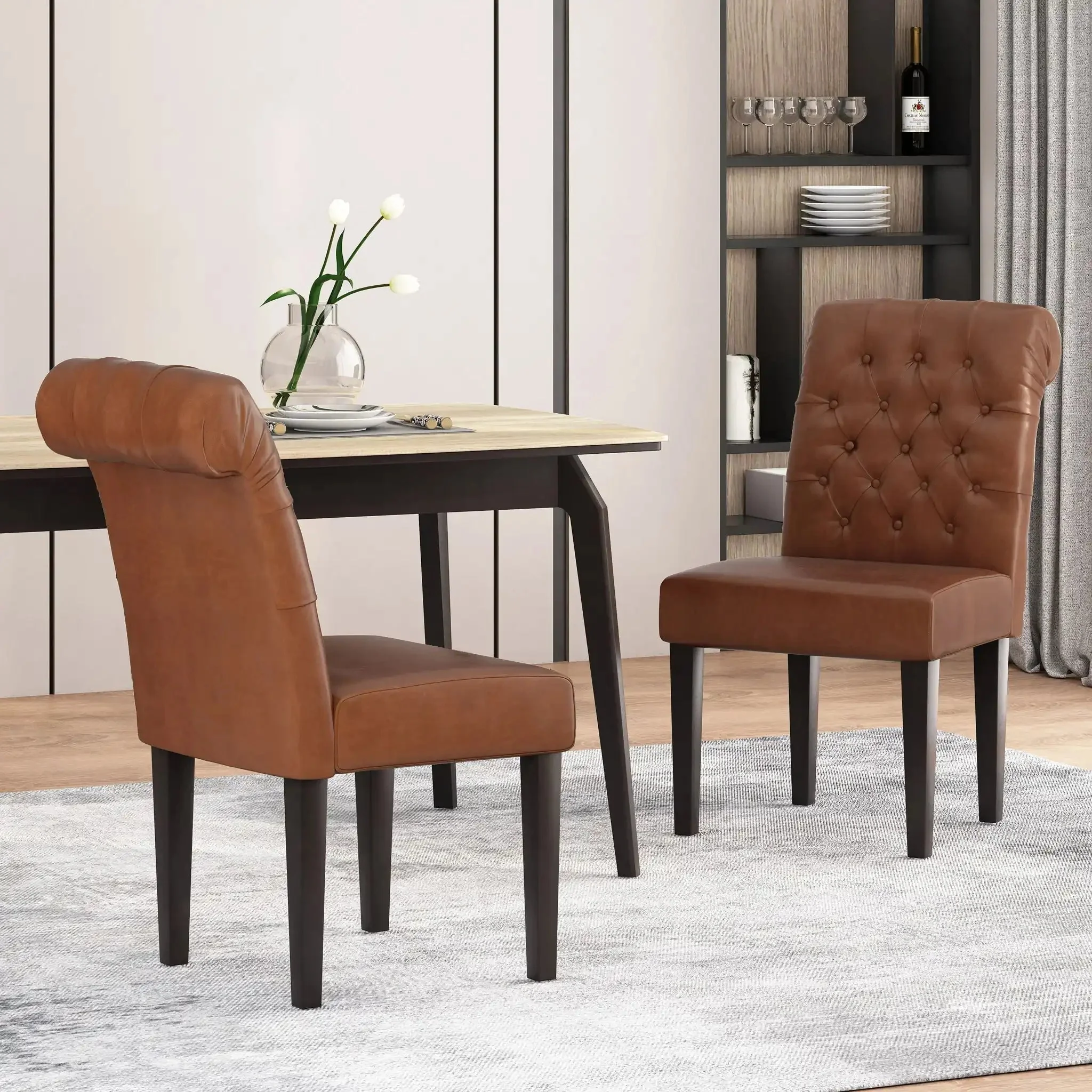 Broxton - Tuft Dining Rolltop Chairs With Button Tufted Backrest (Set of 2) - Image 8