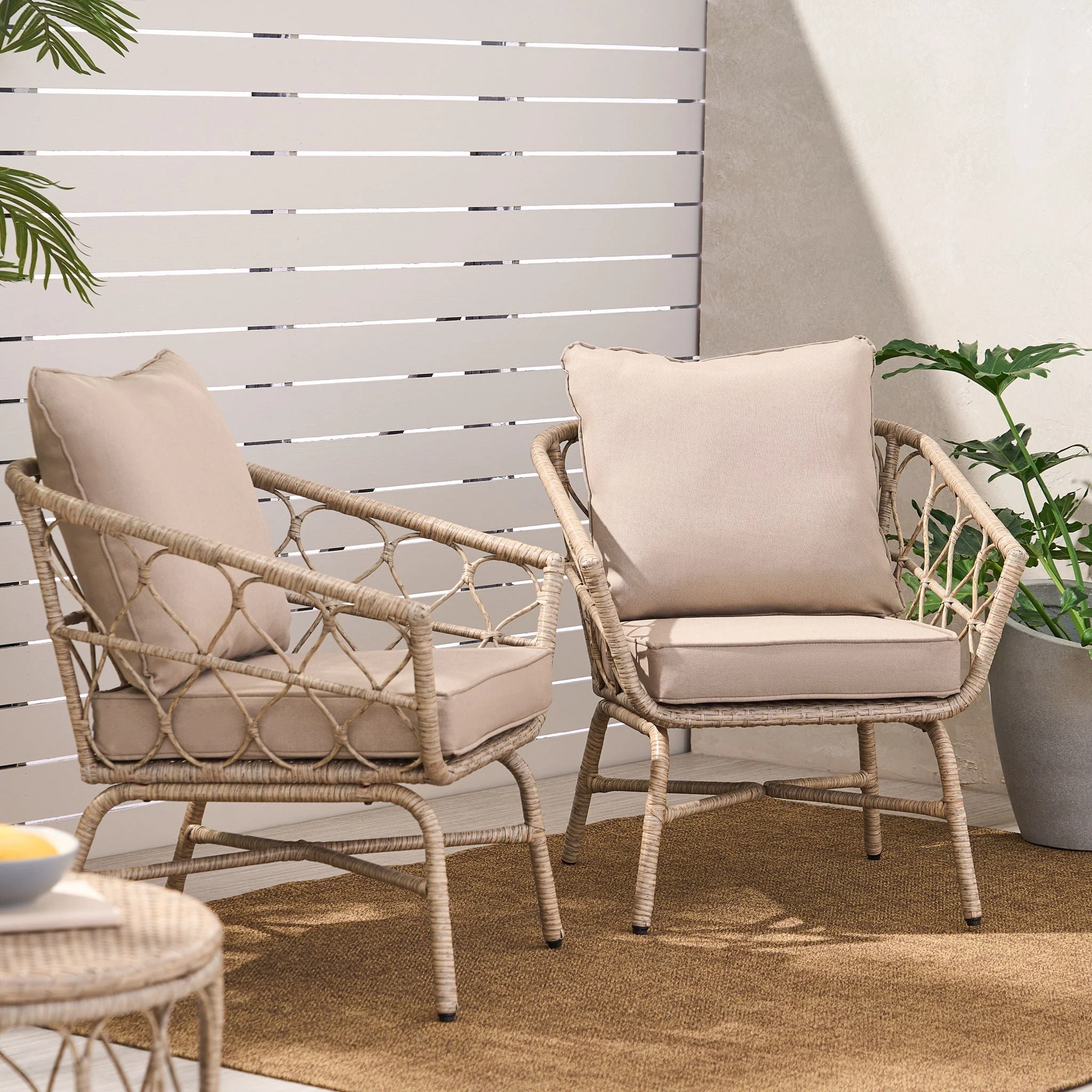 Bruce Outdoor Club Chair Set with Water Resistant Cushions - Image 3