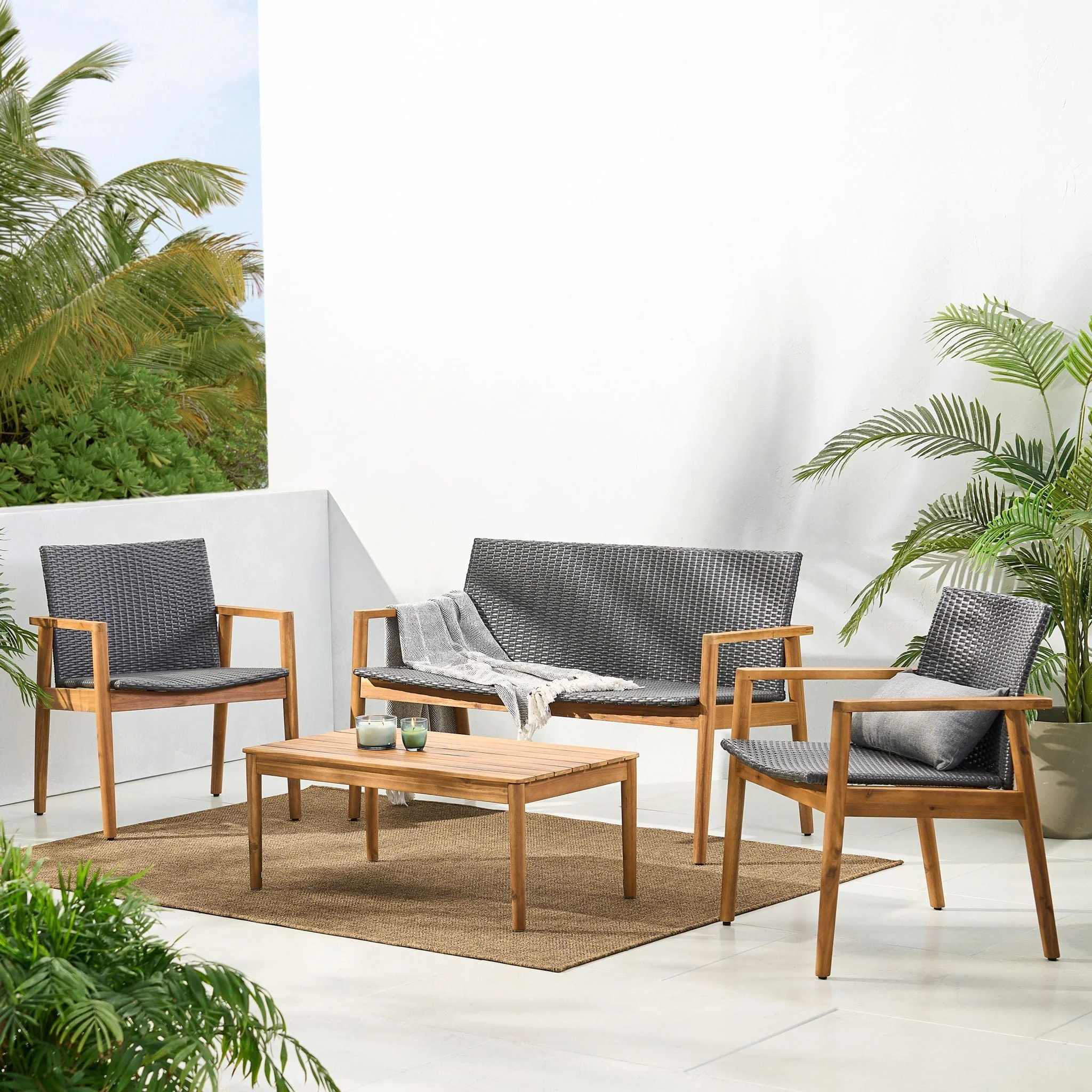 Bryan Chat Set Outdoor Furniture Frame - Teak - Image 2