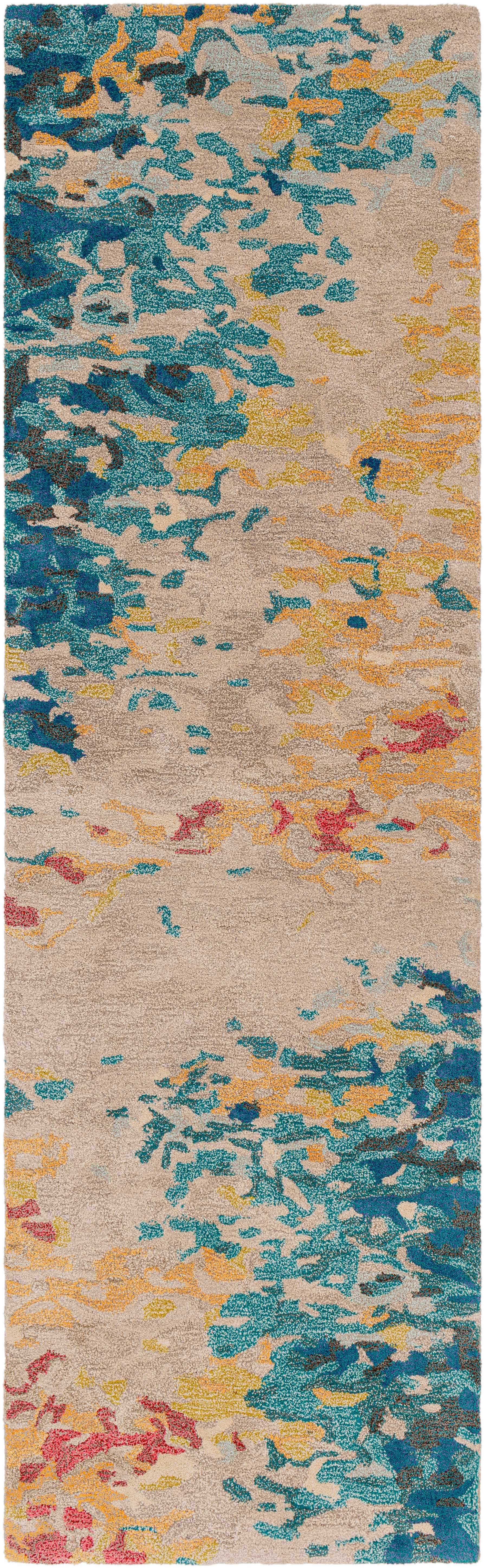 Bualan Stone Pattern Wool Blend Rug - Clearance - Image 3