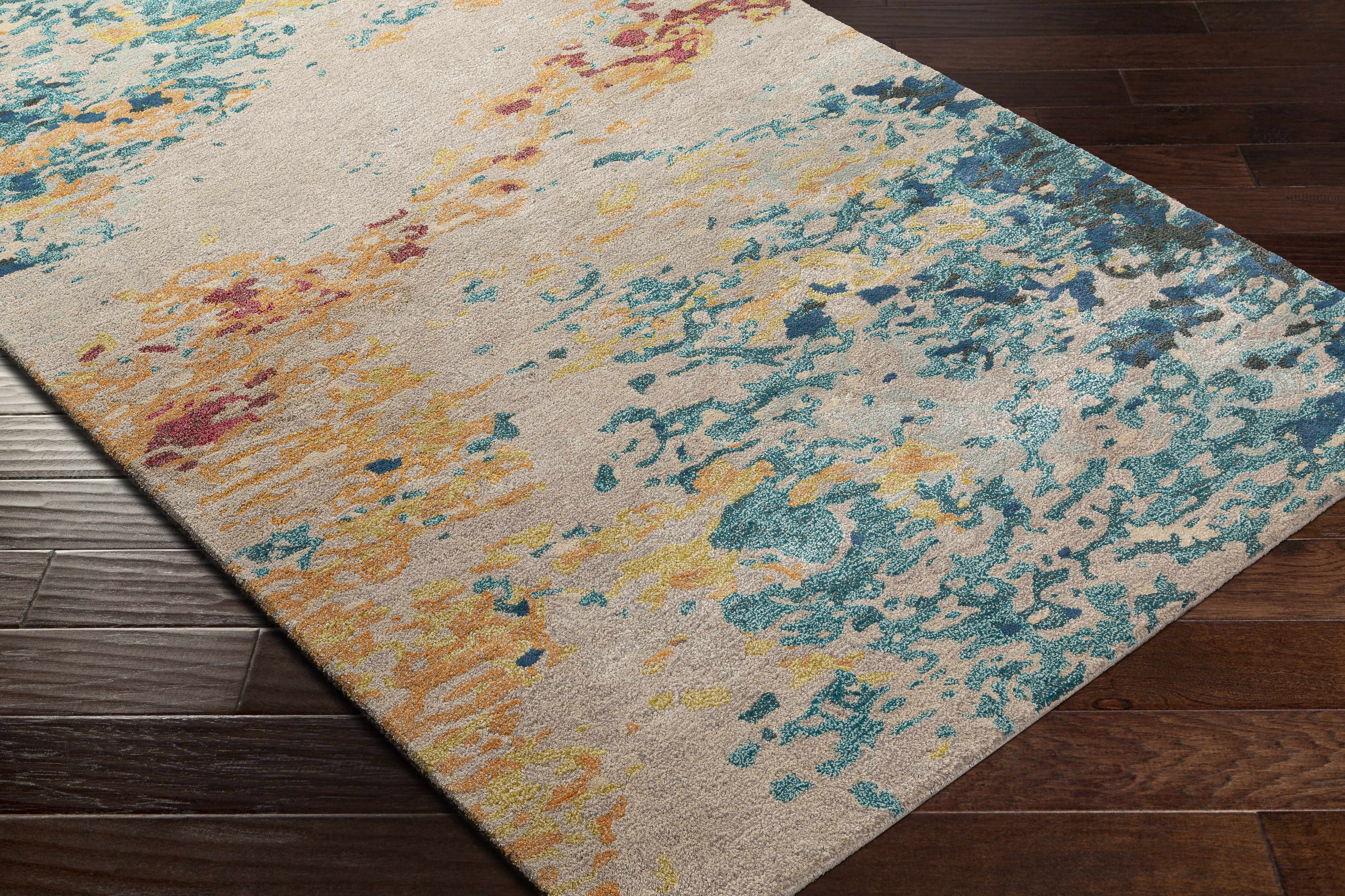 Bualan Stone Pattern Wool Blend Rug - Clearance - Image 8