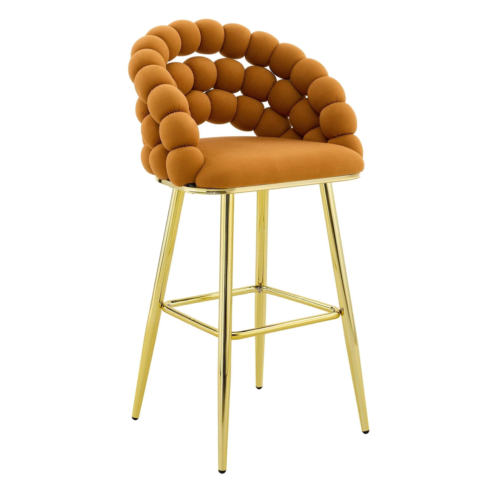 Bubble, Ball Chain Tufted Bar Chairs For Kitchen Island & Home Bar (Set of 2) - Image 2