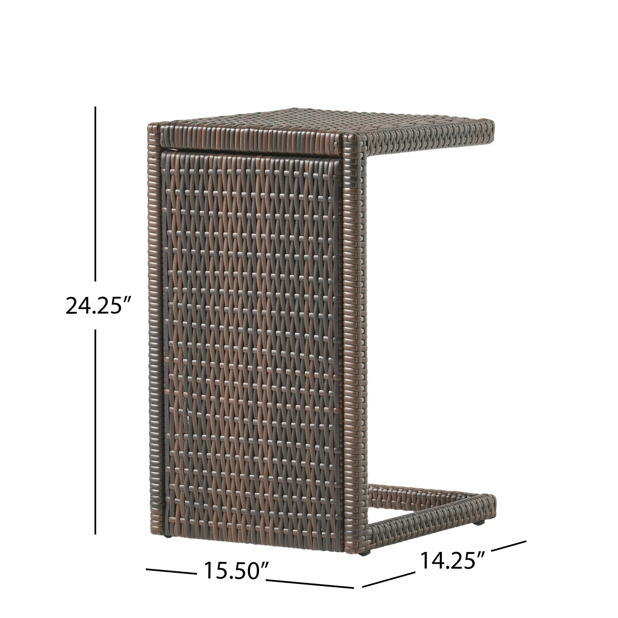 Bucharest - End Table C Shaped Side Table Rattan - Brown - Image 3