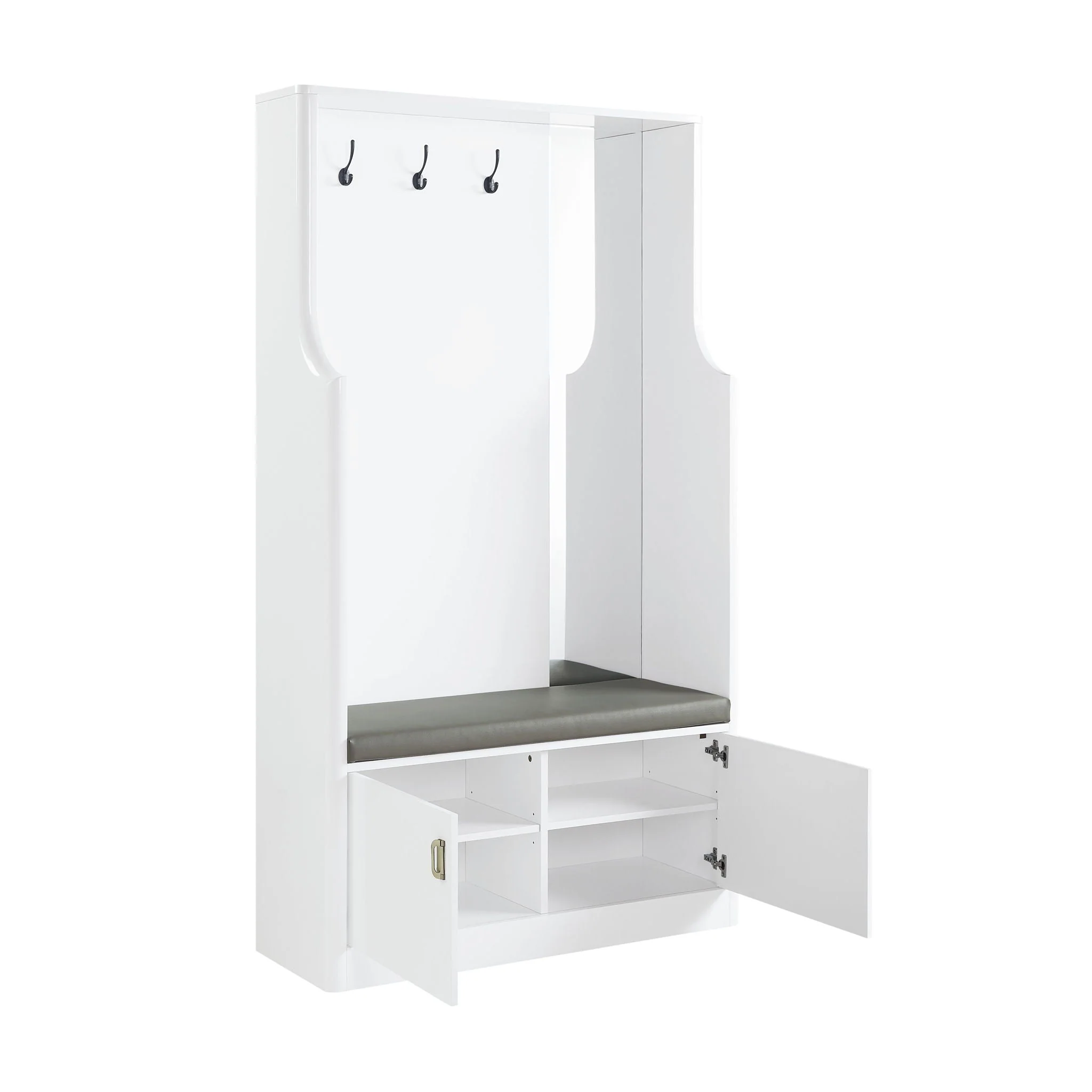 Buck II - High Gloss Hall Tree - White - Image 2