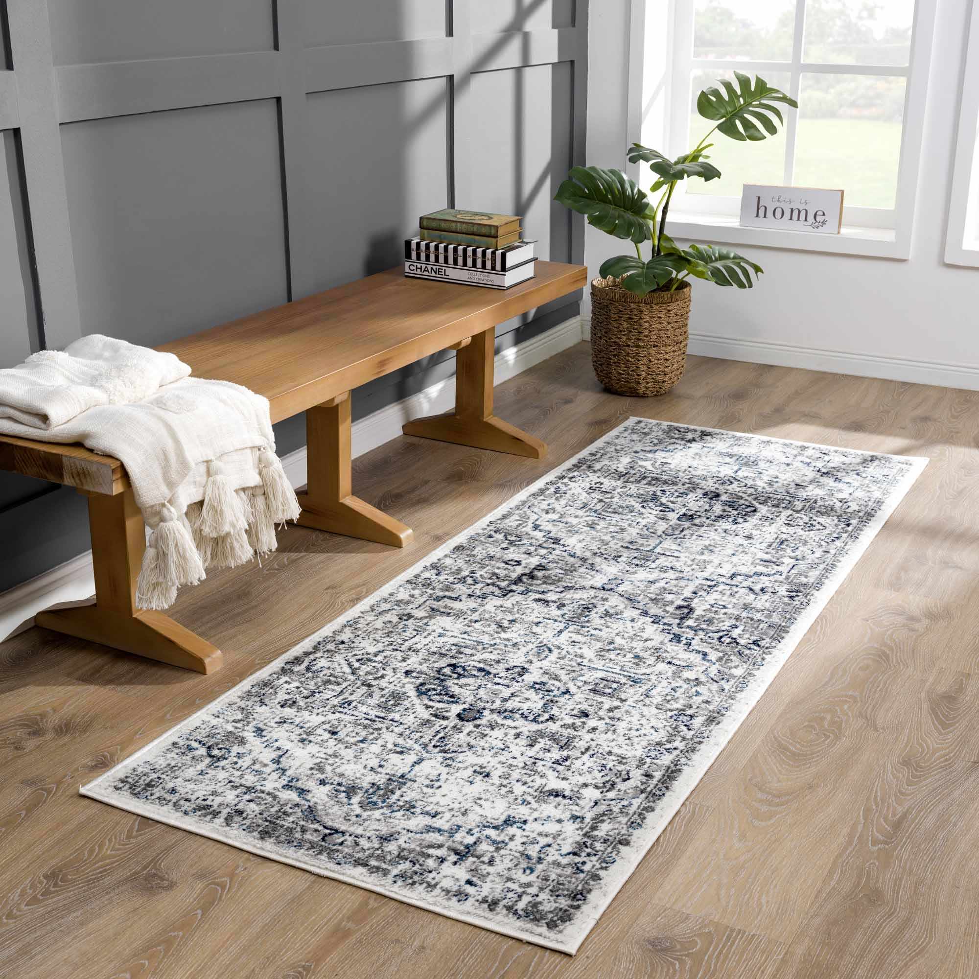 Buenaventura Cream & Navy Area Rug - Clearance - Image 10