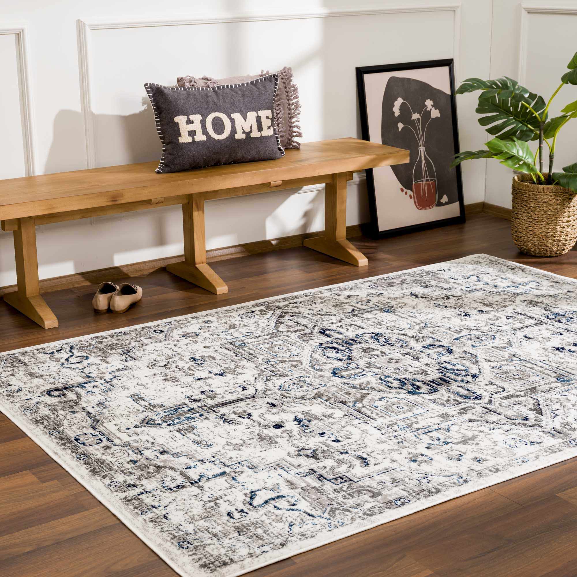 Buenaventura Cream & Navy Area Rug - Clearance - Image 14