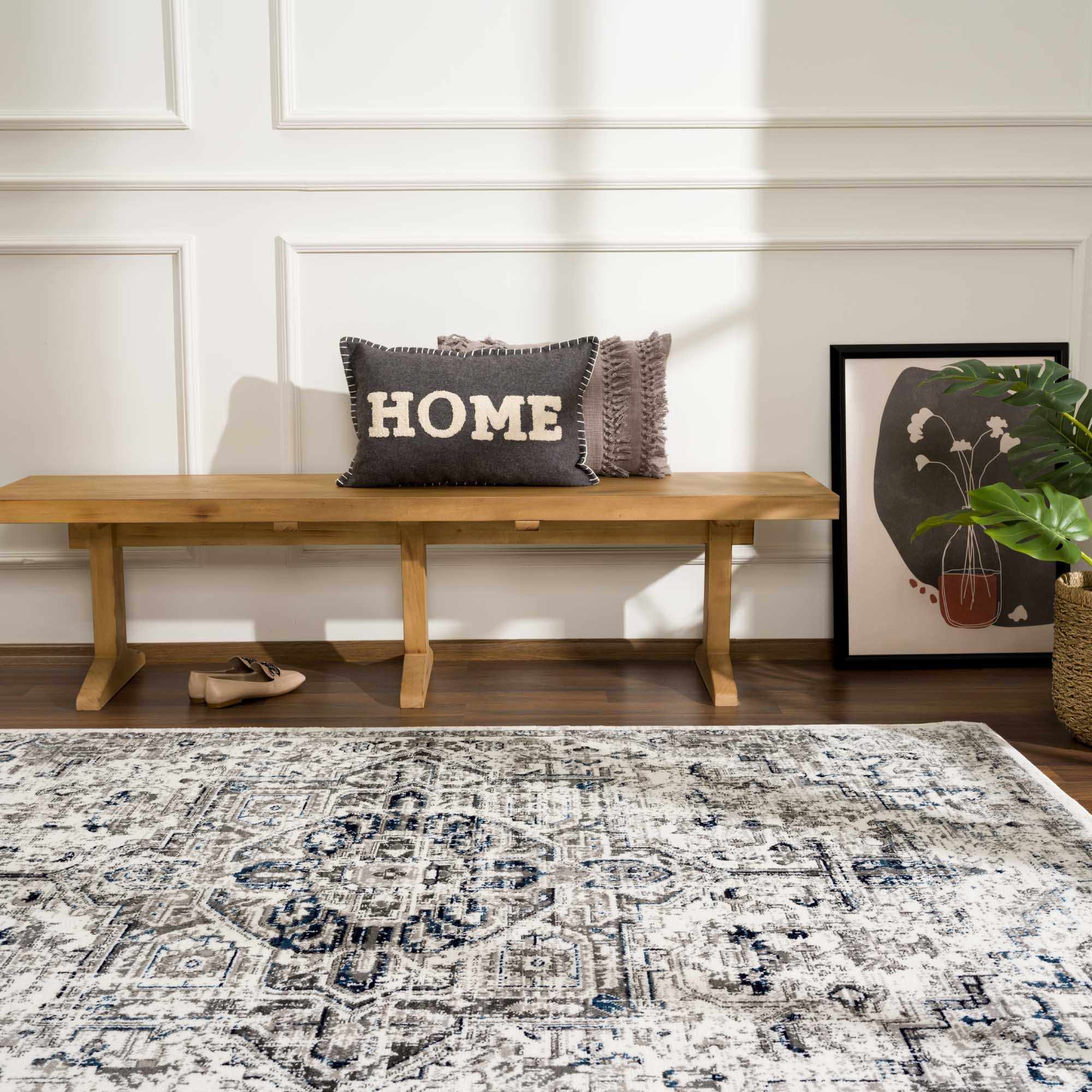 Buenaventura Cream & Navy Area Rug - Clearance - Image 3