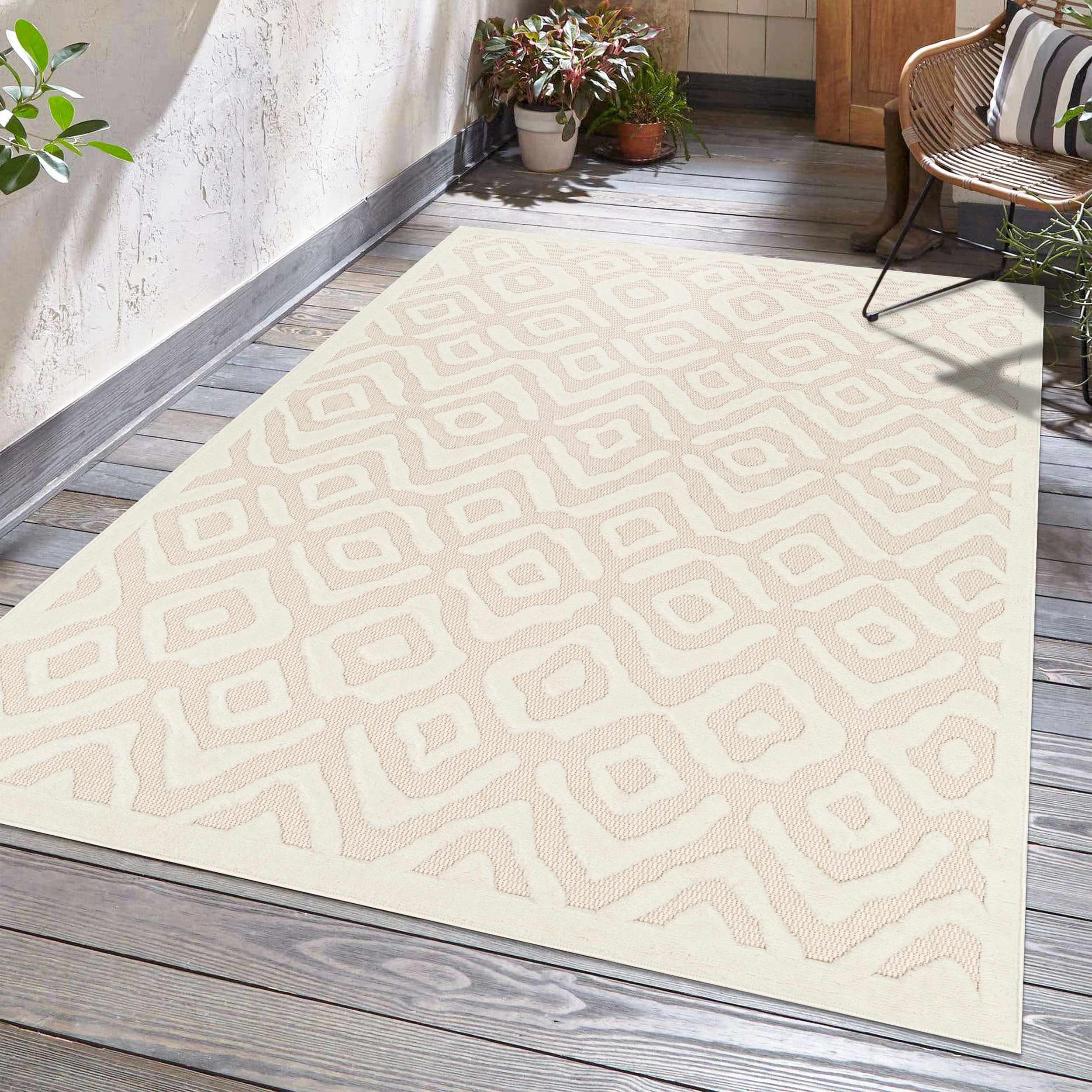 Burl Cream Outdoor Rug - Clearance - Image 6