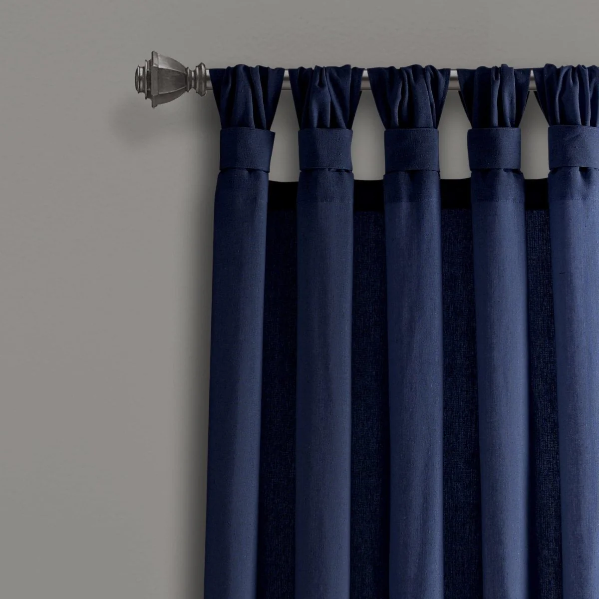 Burlap Knotted Tab Top Window Curtain Panel Set - Image 15