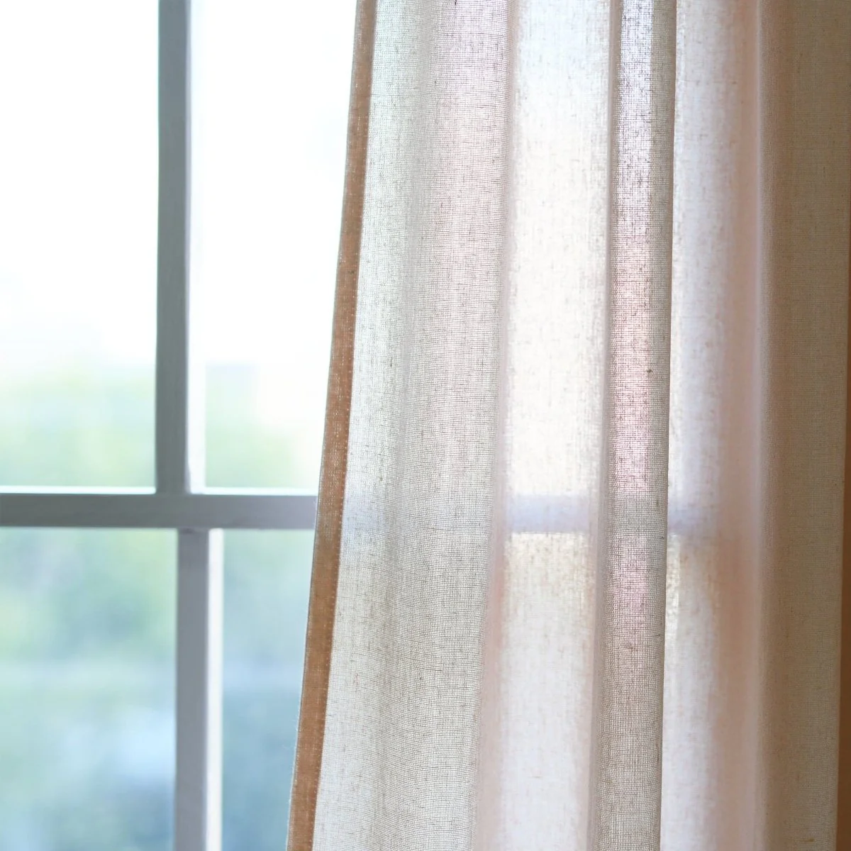 Burlap Knotted Tab Top Window Curtain Panel Set - Image 22