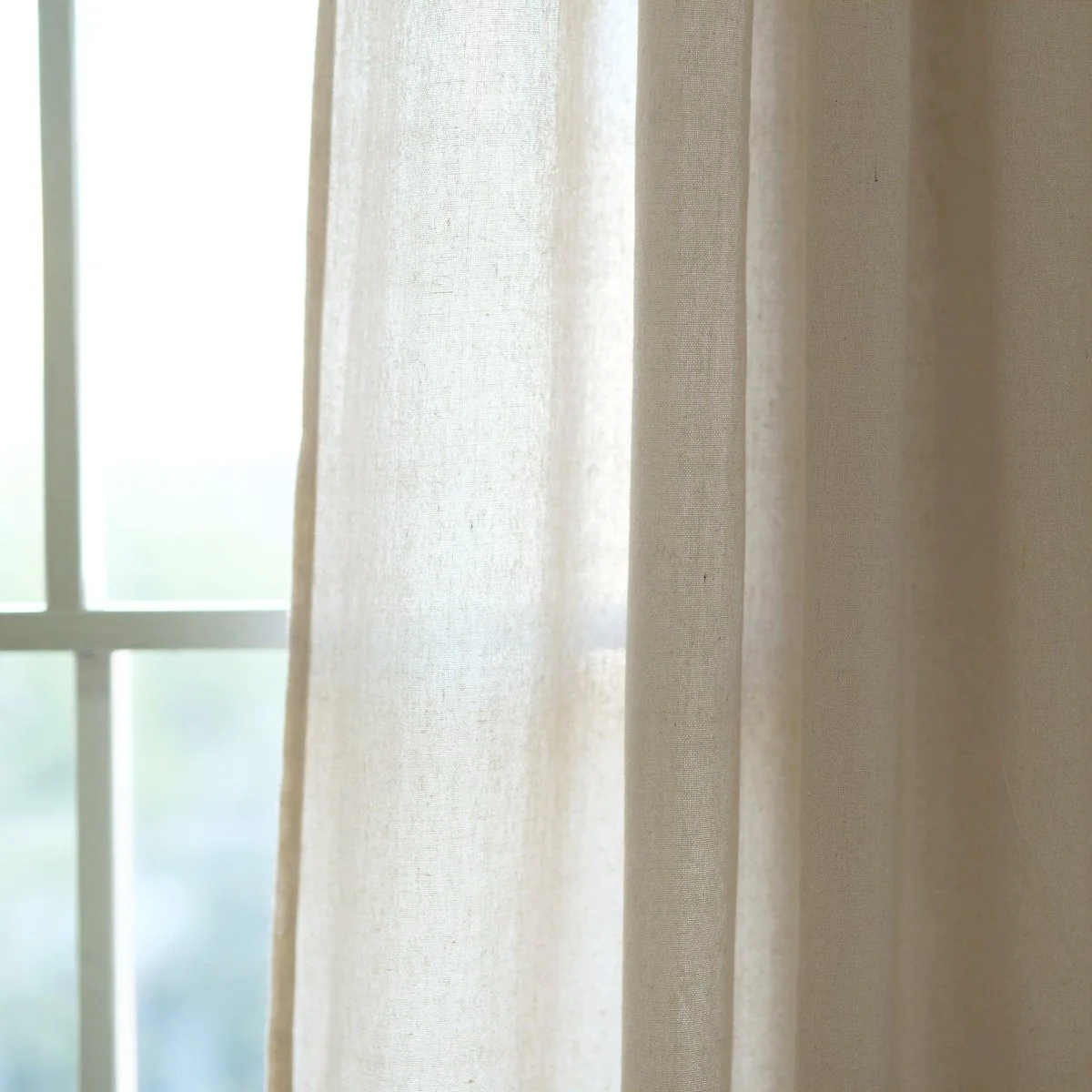 Burlap Knotted Tab Top Window Curtain Panel Set - Image 23