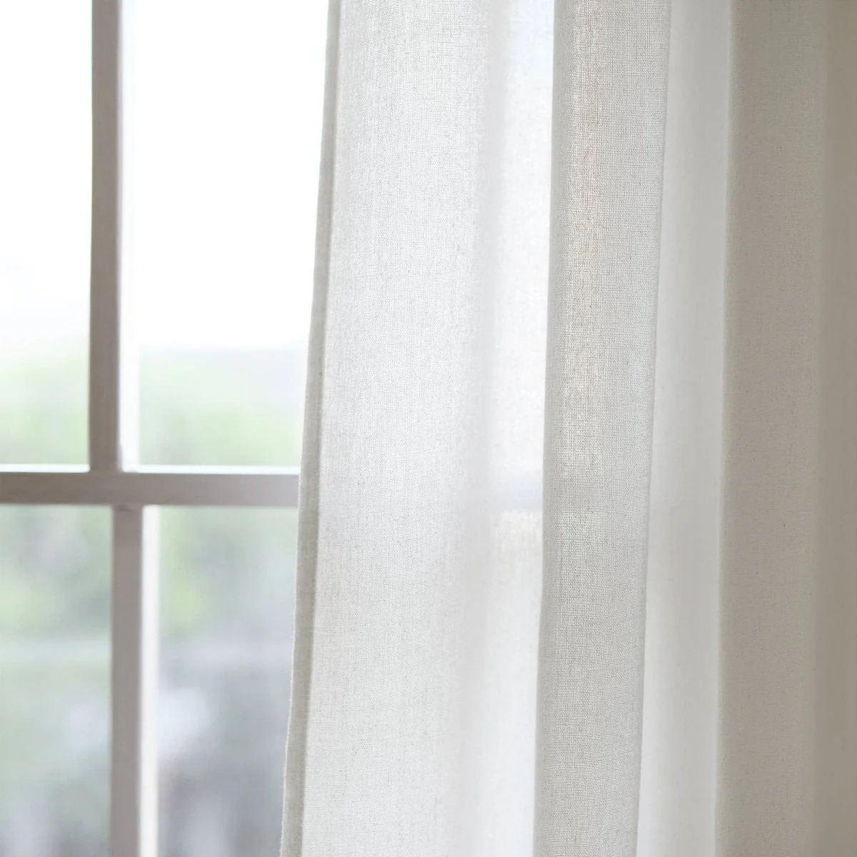 Burlap Knotted Tab Top Window Curtain Panel Set - Image 24