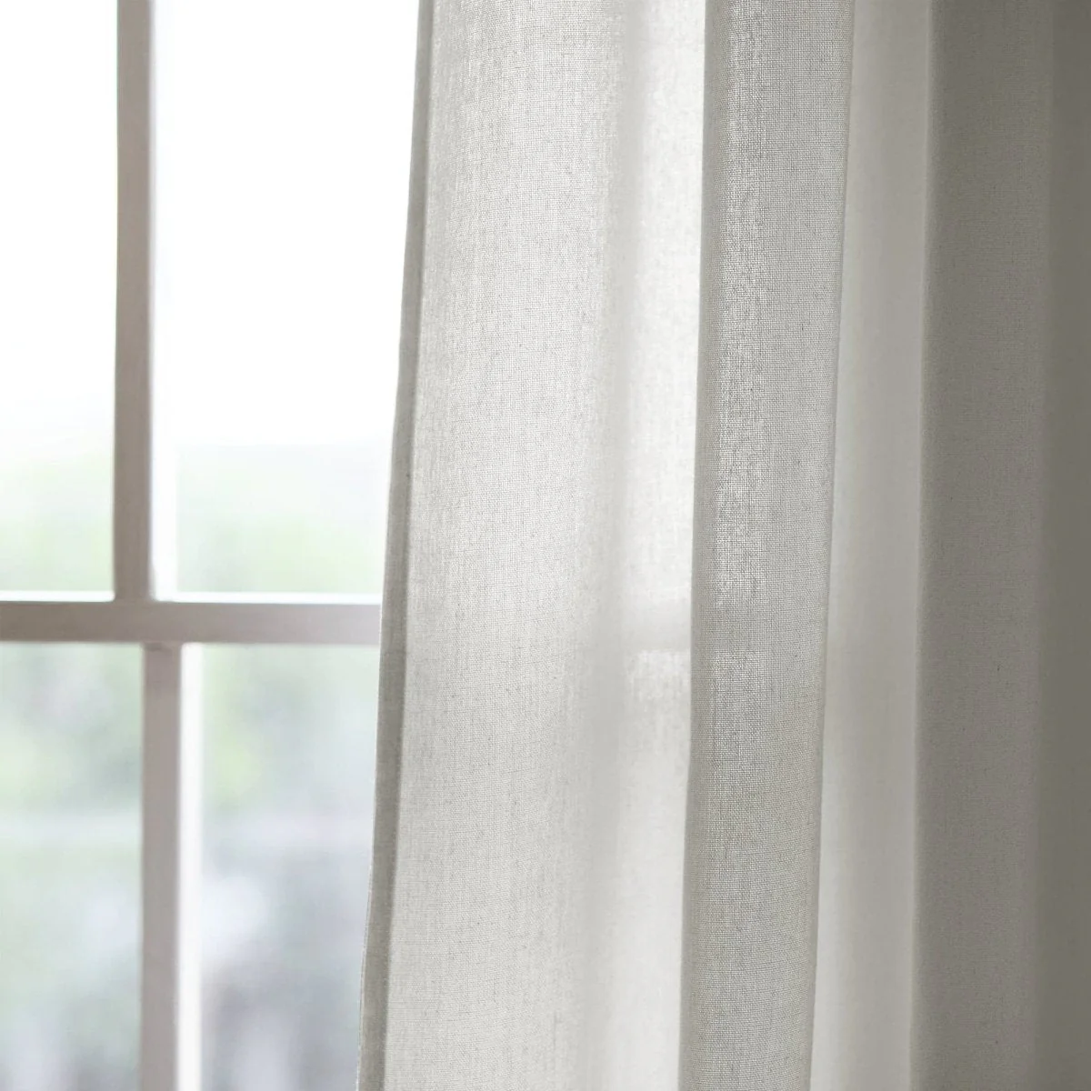 Burlap Knotted Tab Top Window Curtain Panel Set - Image 25