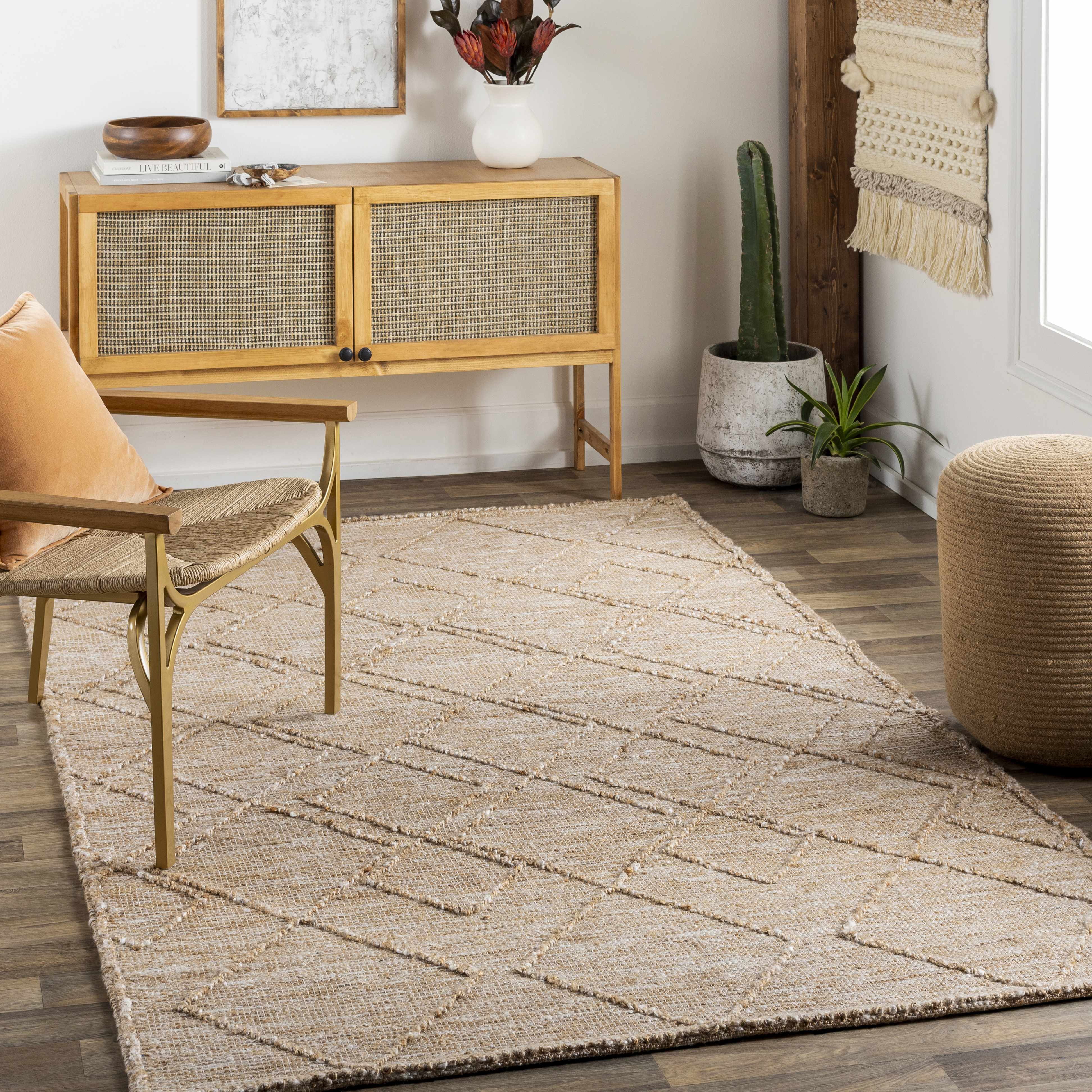 Buse Hand Woven Beige Area Rug - Clearance - Image 2