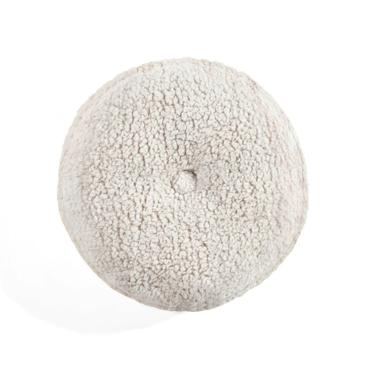 Button Soft Sherpa Round Throw Pillow - Image 2