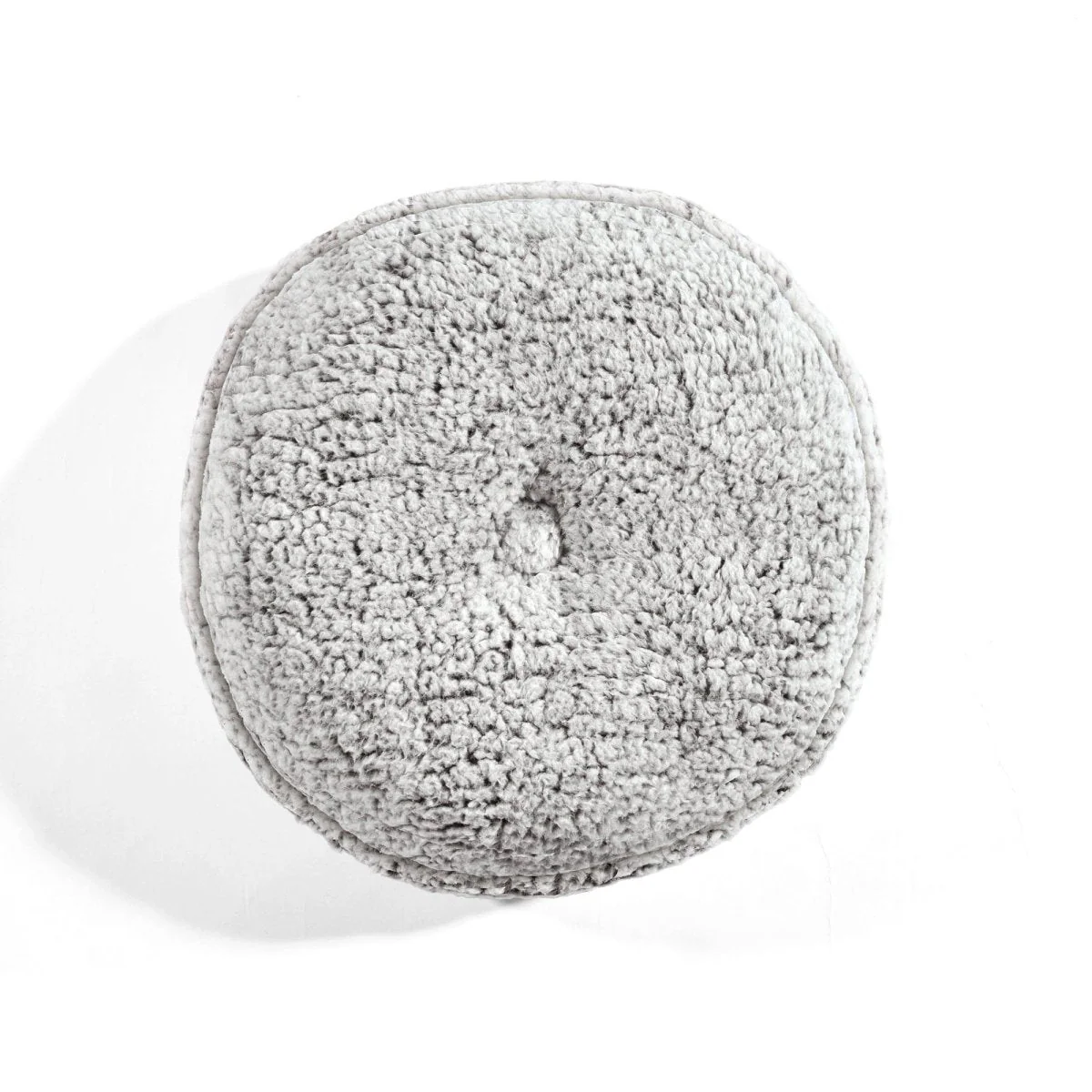 Button Soft Sherpa Round Throw Pillow - Image 3