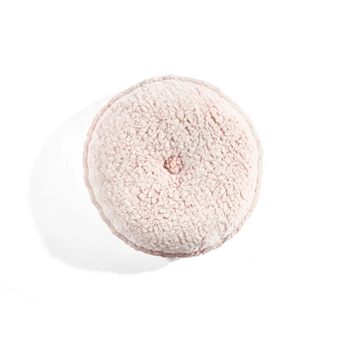 Button Soft Sherpa Round Throw Pillow - Image 4