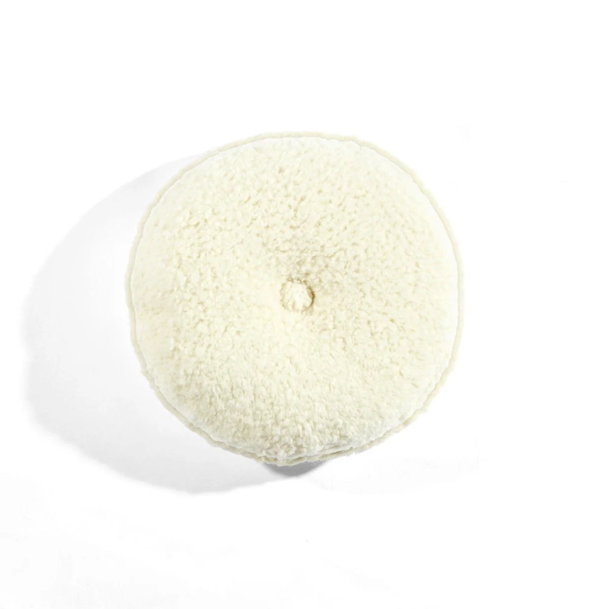 Button Soft Sherpa Round Throw Pillow - Image 6
