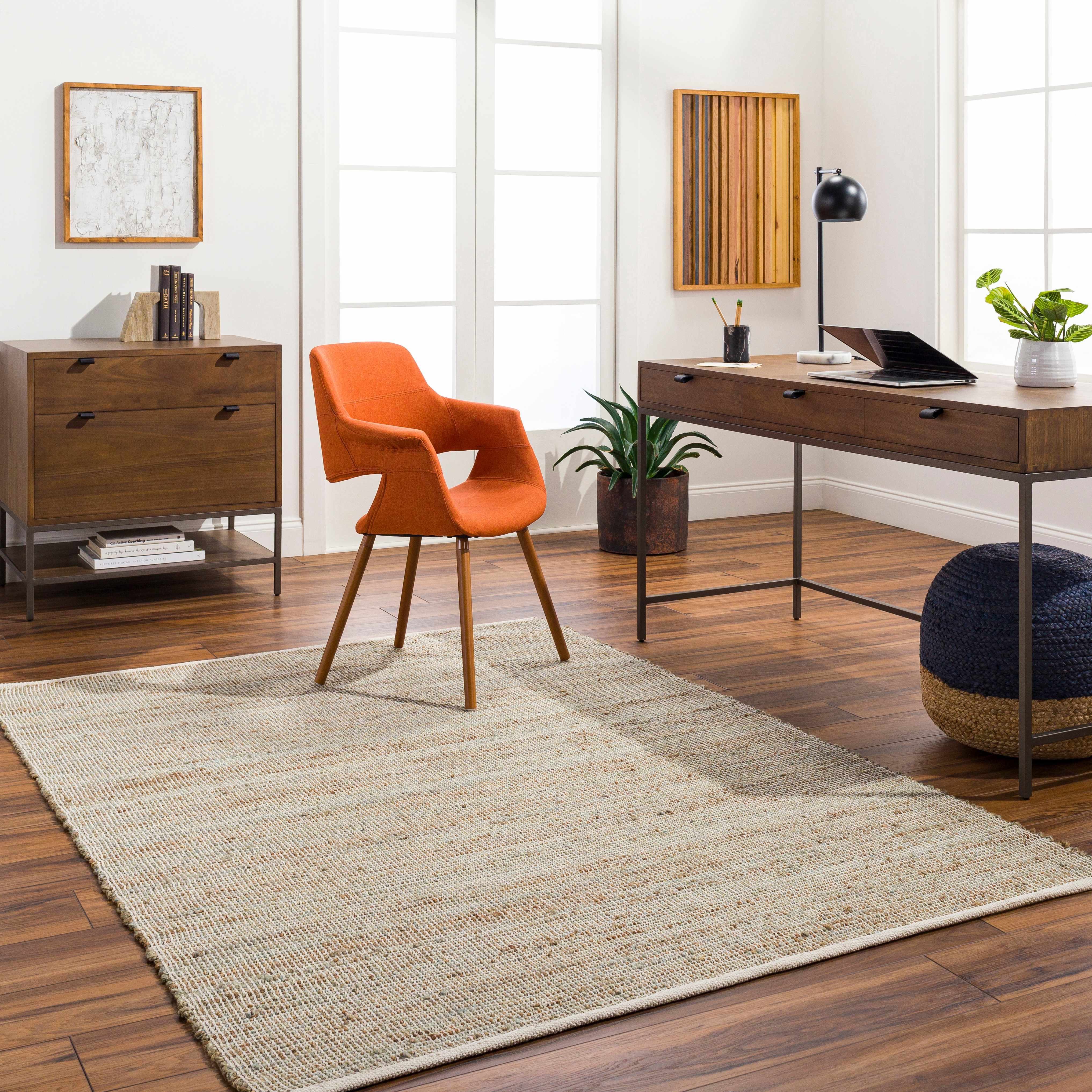 Byrne Beige & Green Jute Rug - Image 2
