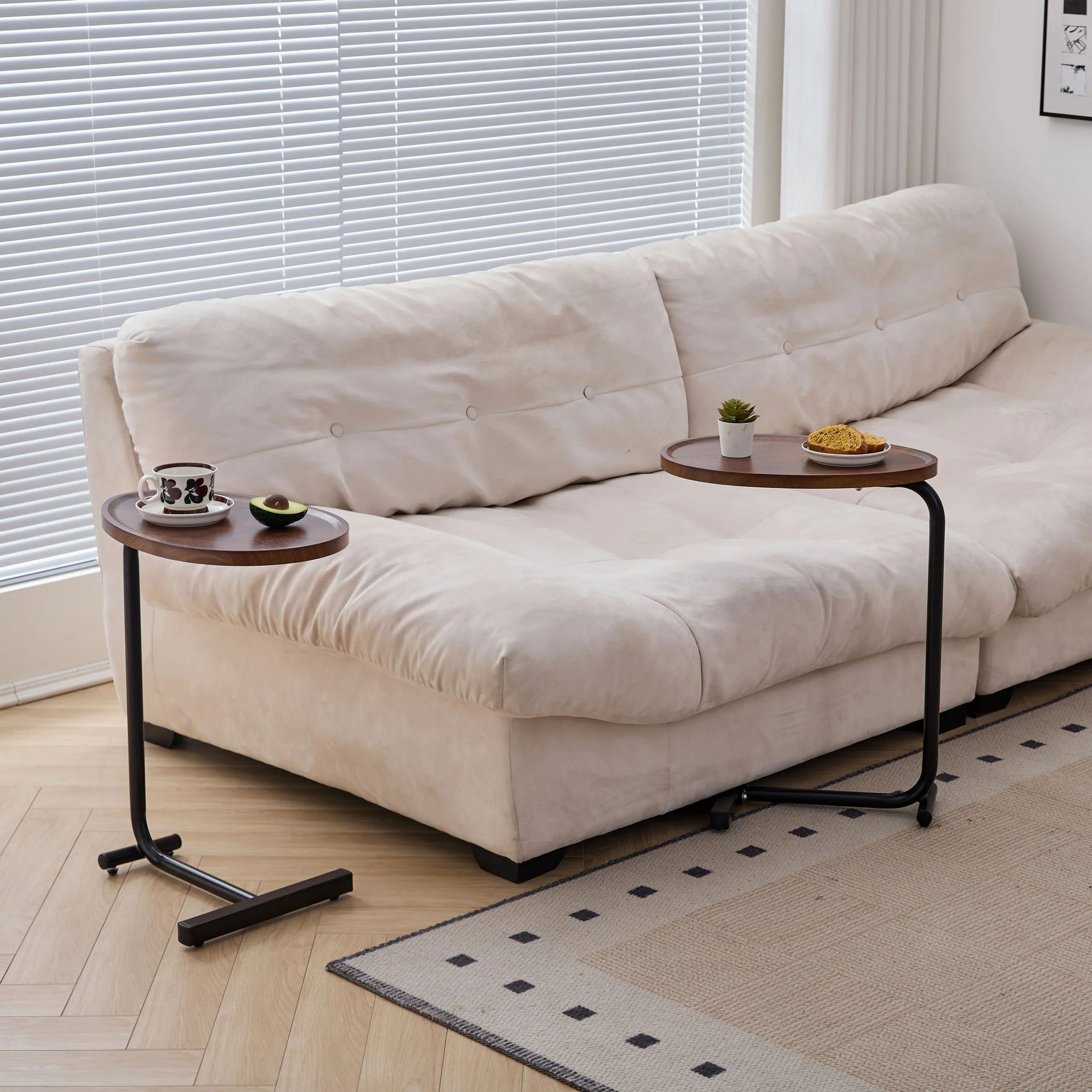 C-Shaped Side Table, Small Sofa Table For Cough, Bedroom - Image 11